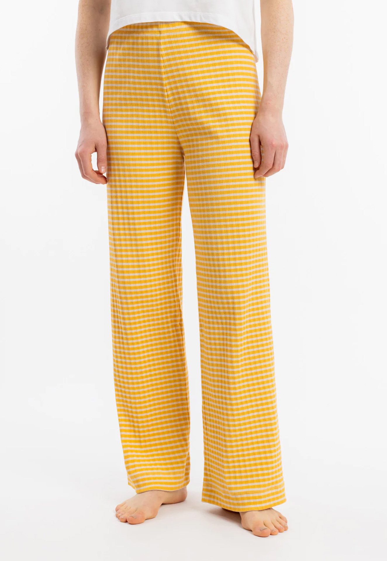 ROTHOLZ Ribbed Lounge Pant yellow/sand stripe M