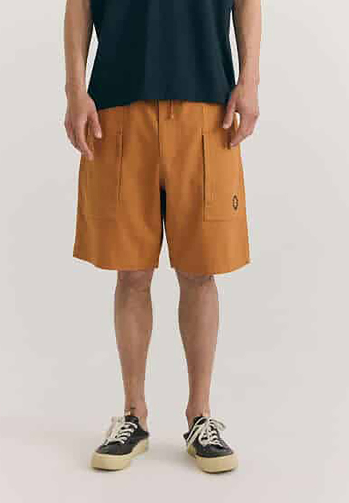 Hose, Shorts, Caramel, Cargo-Taschen, Beinweite  knee-length