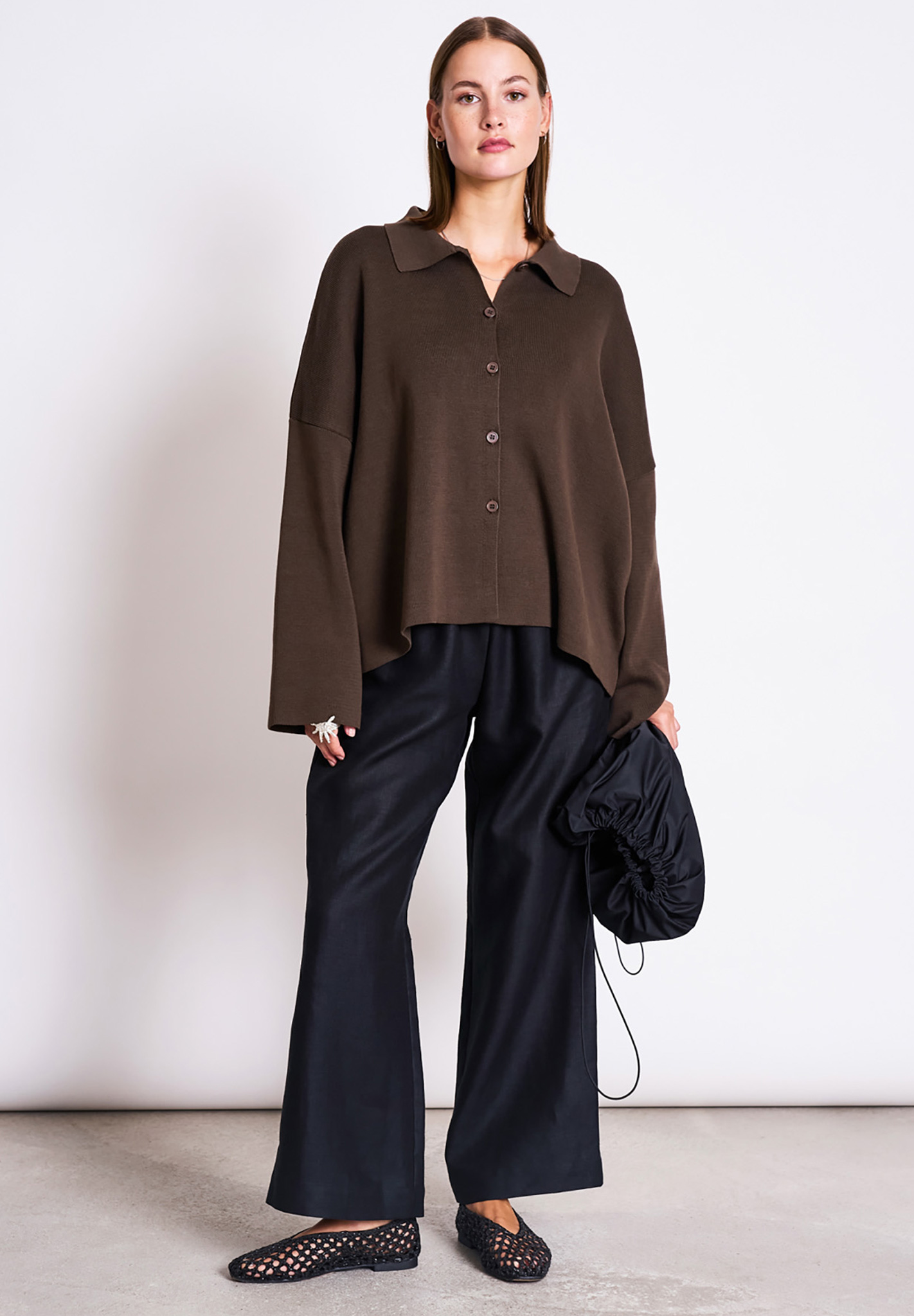 Hosen, Bluse, Mantel, Pullover, Person