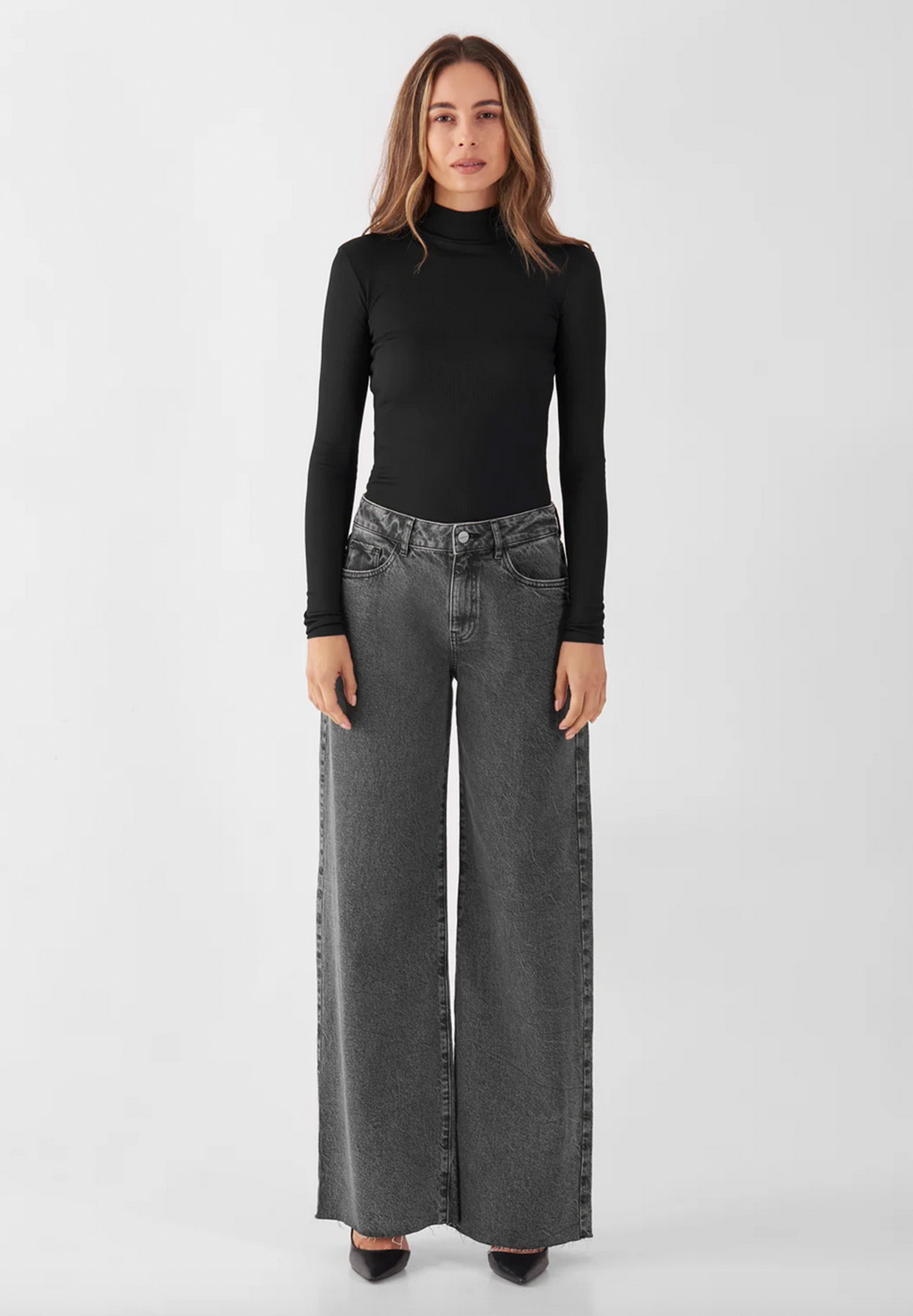 DAWN DENIM Jeans Sunny Wide Leg Minimal Stretch Hosen, Jeans, Erwachsener, Person, Frau