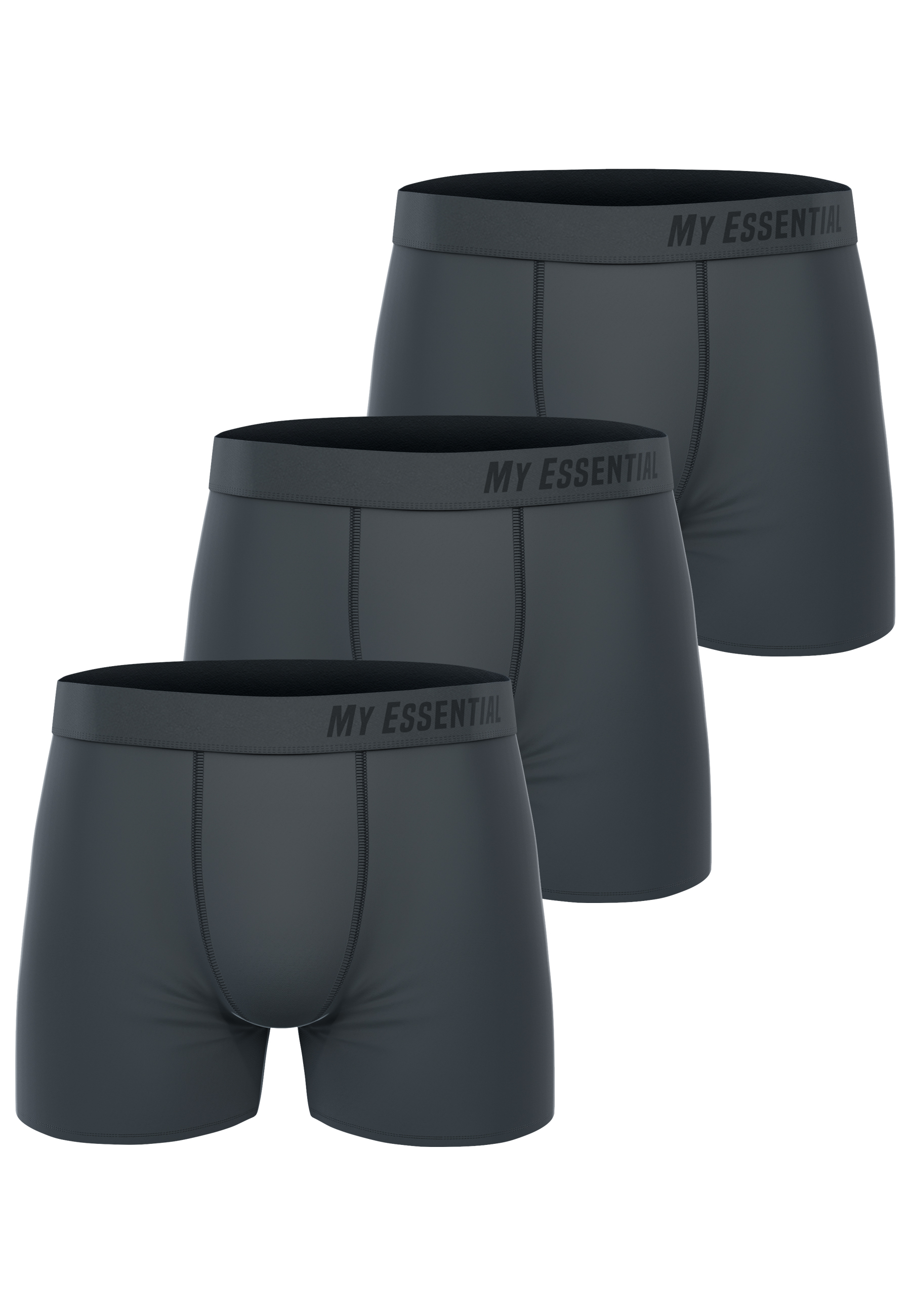 MY ESSENTIAL CLOTHING 3-Pack Boxershorts all grey XL