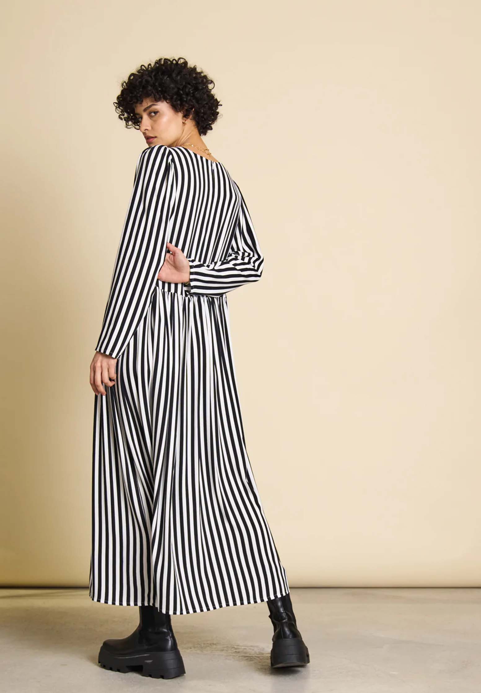 JAN 'N JUNE Maxi Dress Guadiana stripe print L