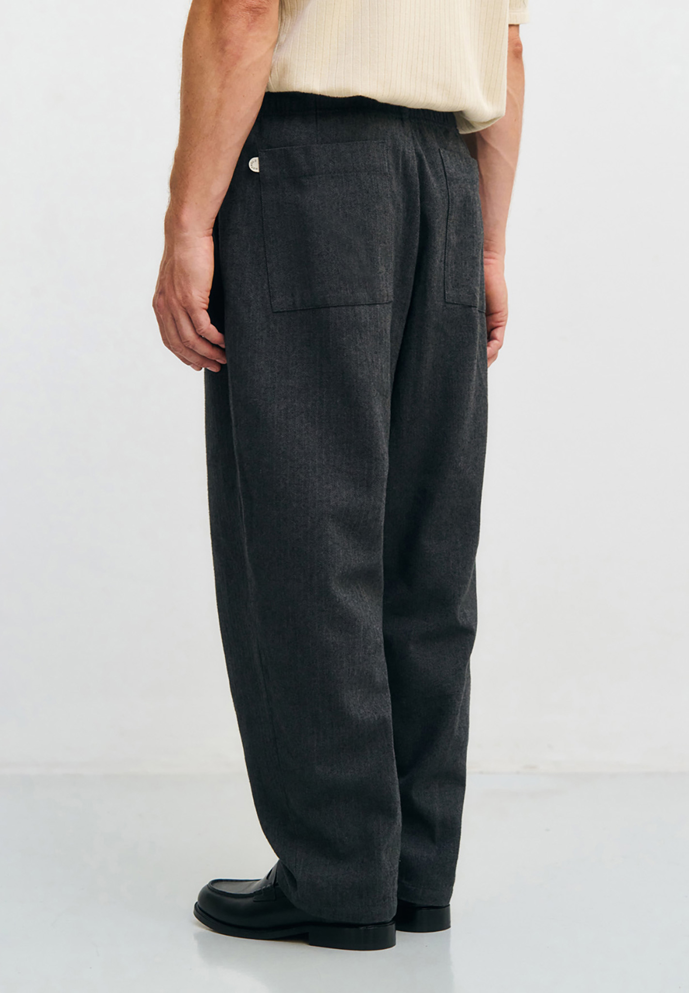 ROTHOLZ Pleated Wide Pants Herringbone Bekleidung, Hosen, Jeanshose, Schuh, Leinen