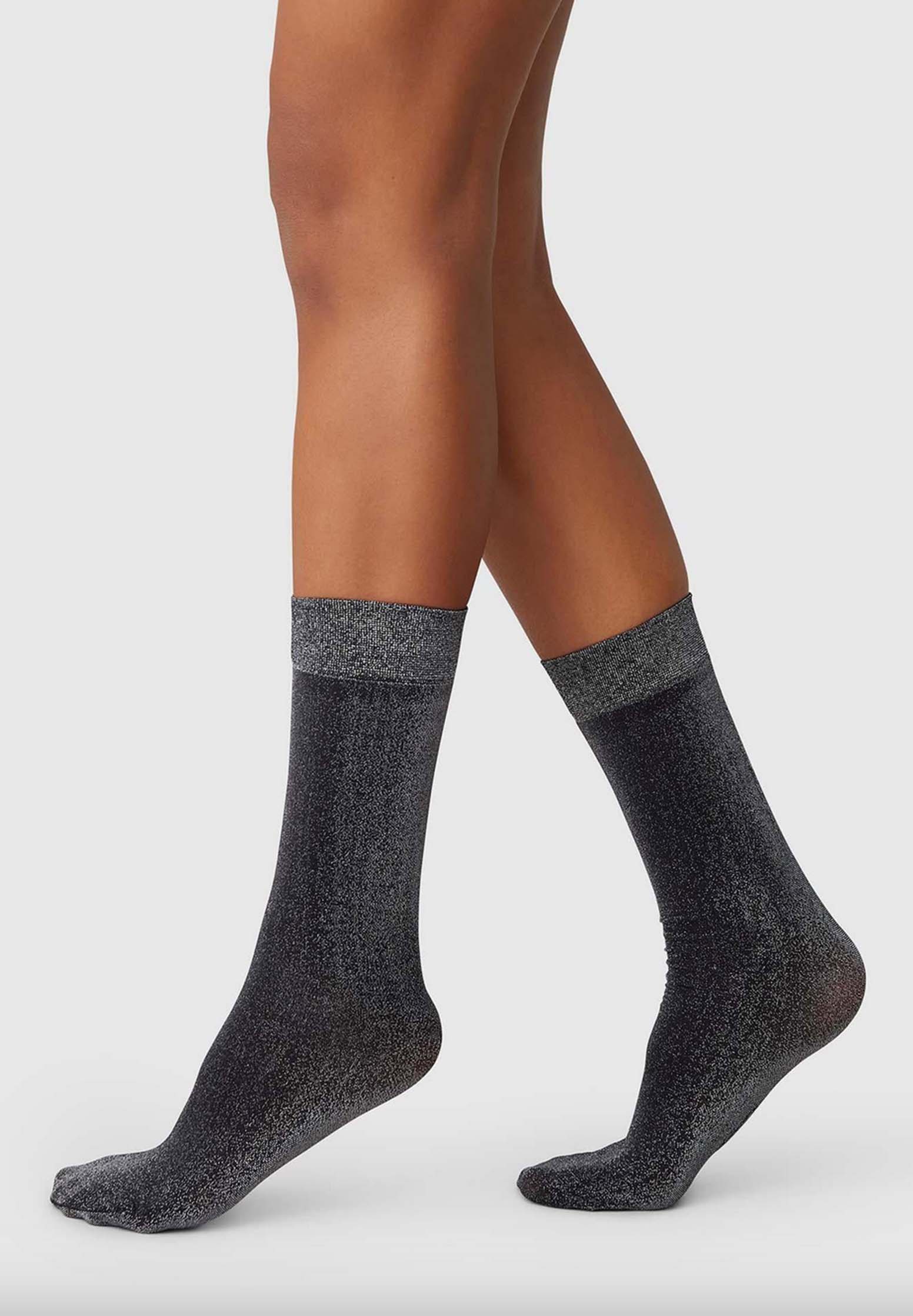 SWEDISH STOCKINGS Shimmery Socks Ines black One Size