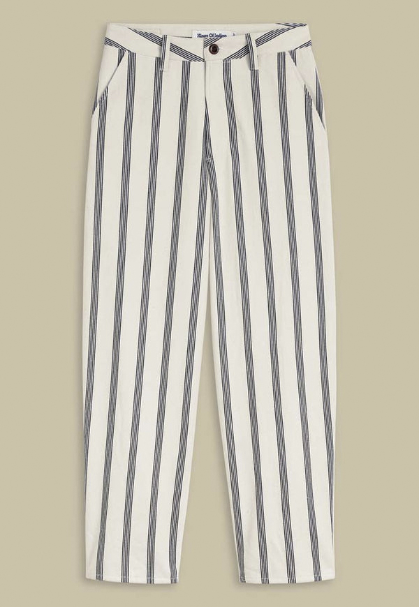 KINGS OF INDIGO Hose Leila Cropped ecru Stripe KINGS OF INDIGO Hose Leila Cropped ecru Stripe