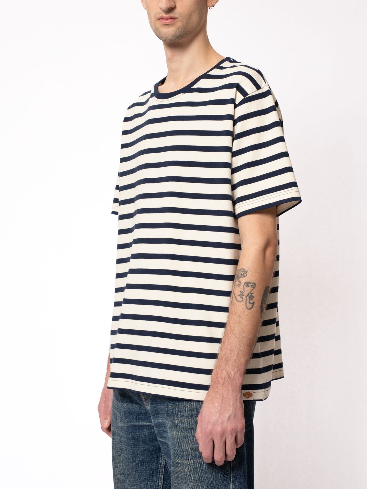 NUDIE JEANS T-Shirt Uno Breton Stripe navy M