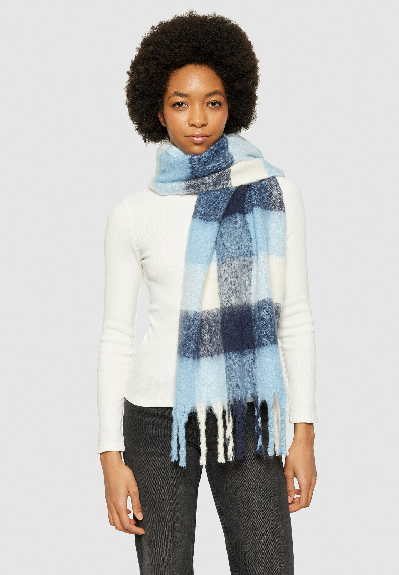 KNOWLEDGECOTTON APPAREL Checked Scarf