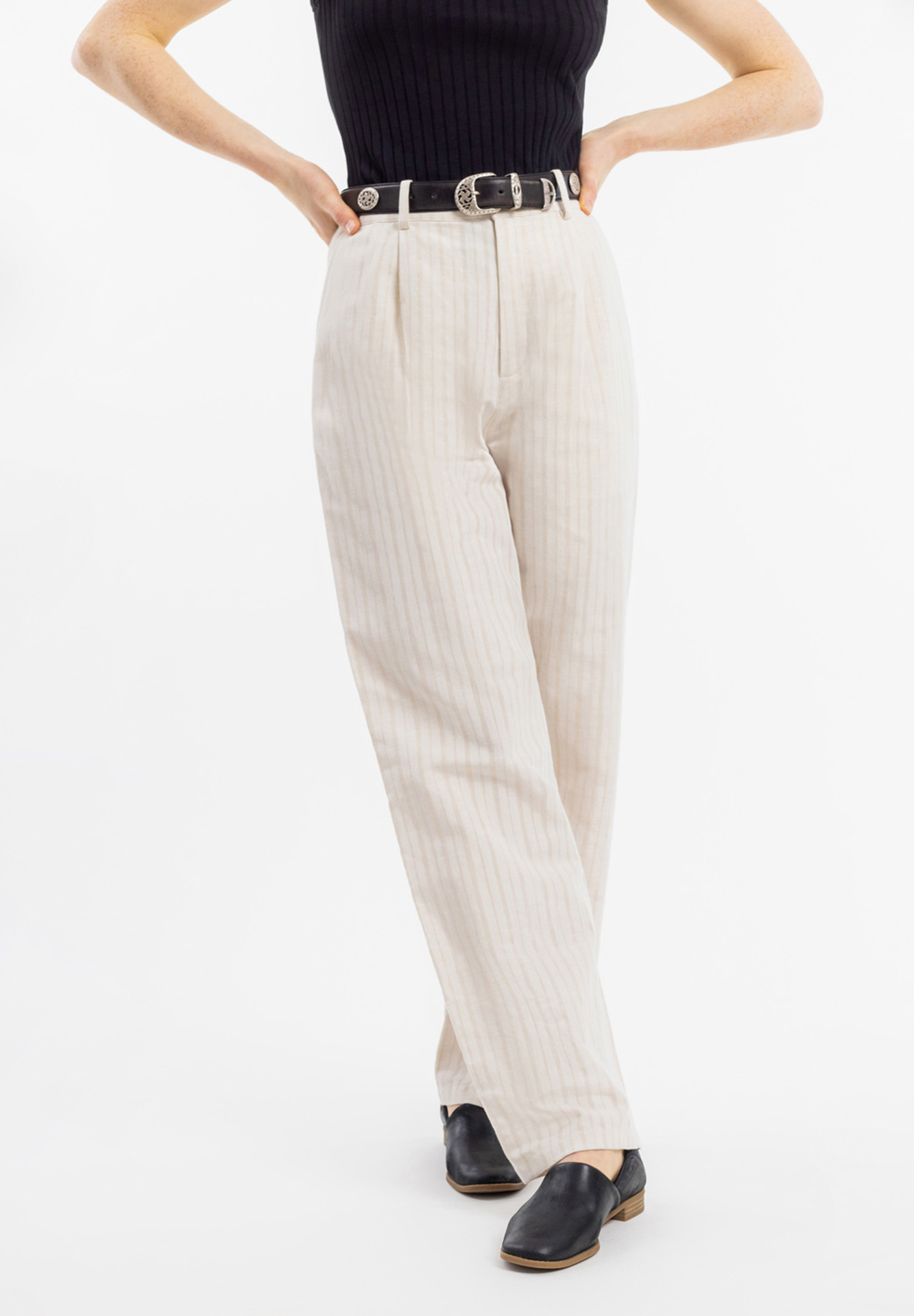 ROTHOLZ Womens Pantalone natural stripe XS
