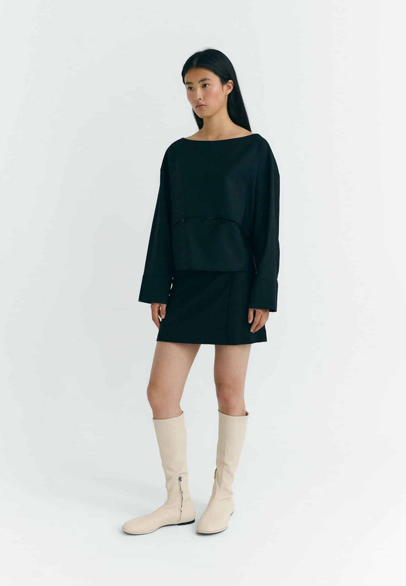 THINKING MU Skirt Tania Langarm, Kleid, Mantel, Person, Rock