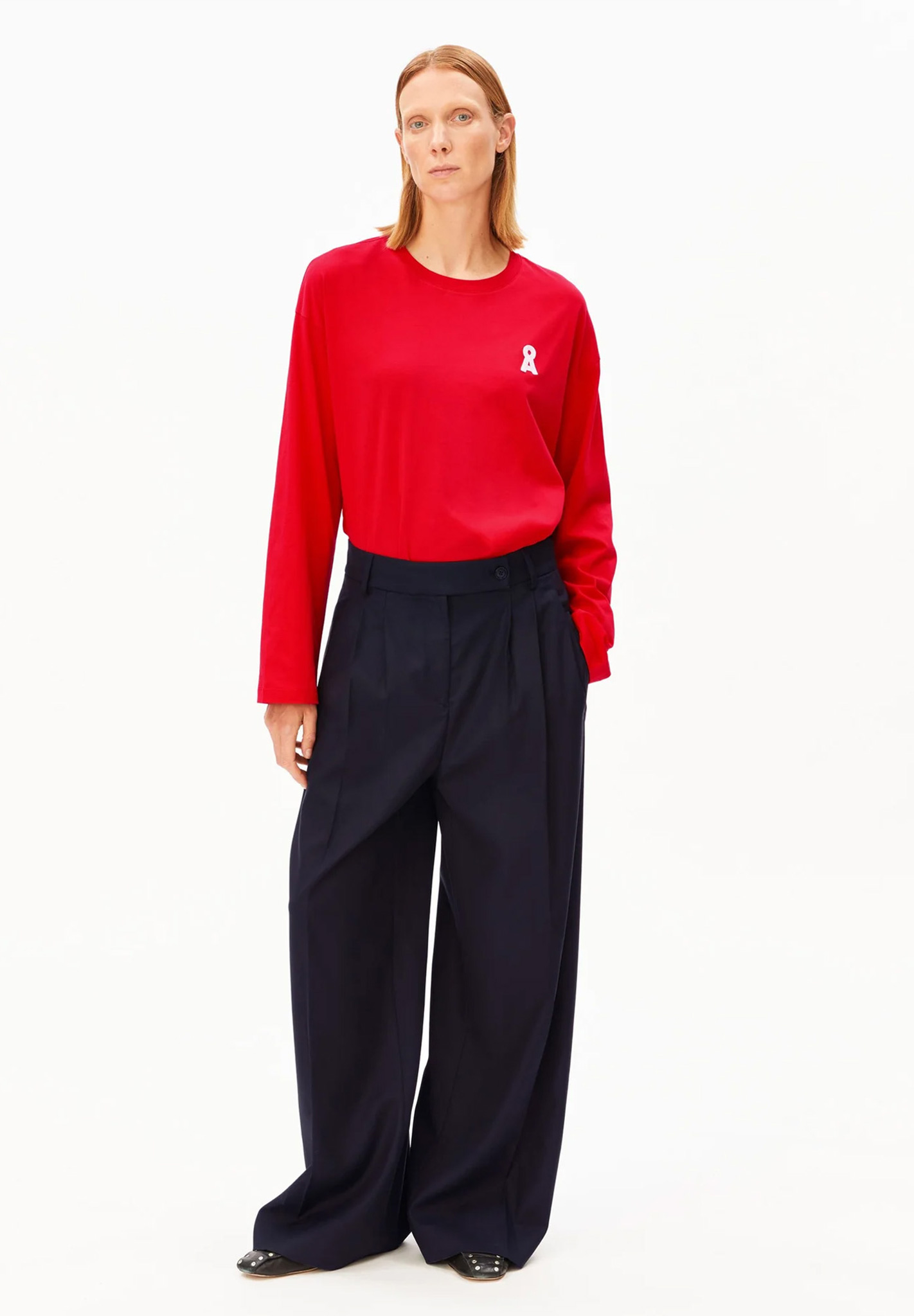 Hosen, Langarm, Bluse, Person, Frau