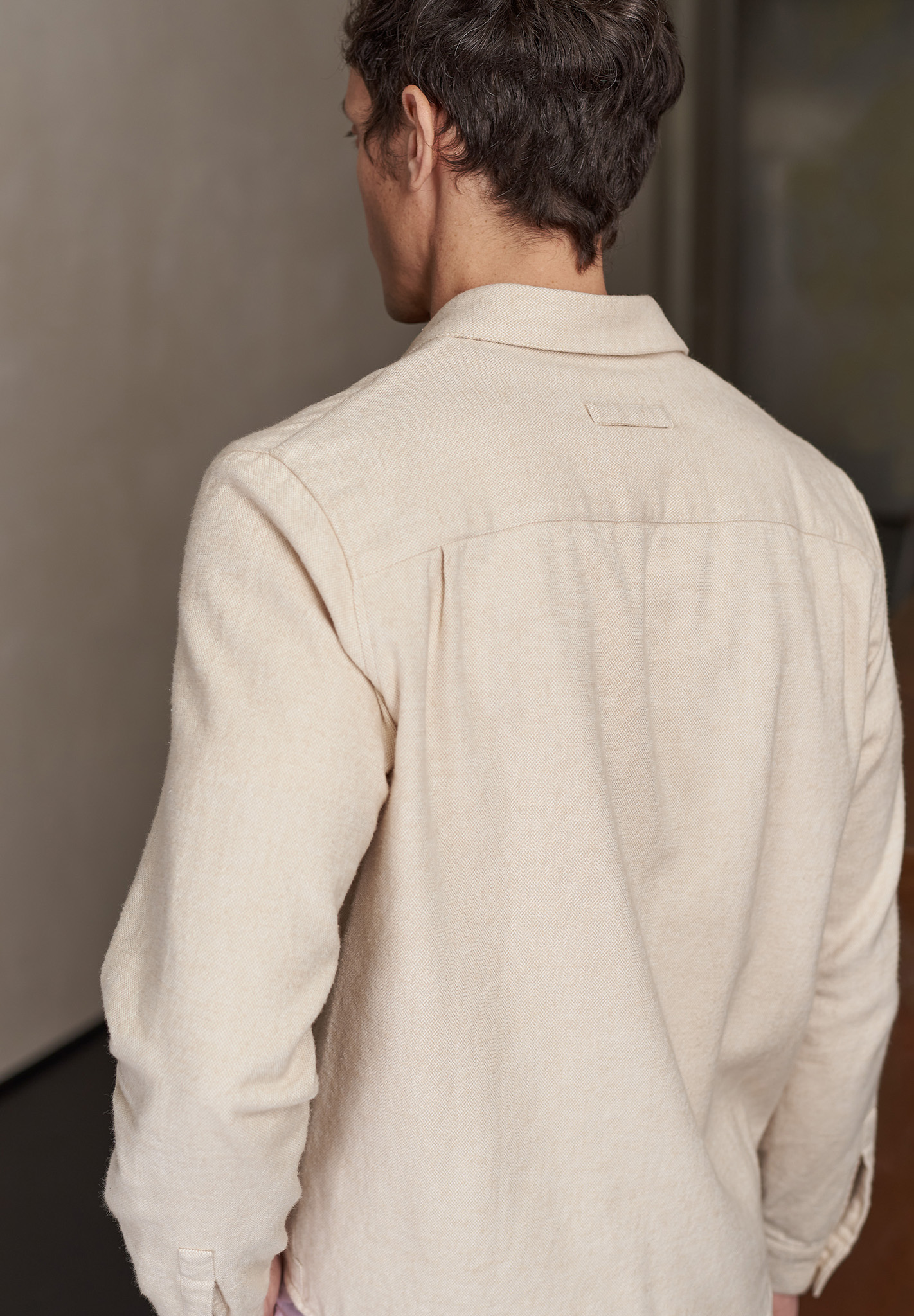 Langarm, Mantel, Leinen, Jacke, Person
