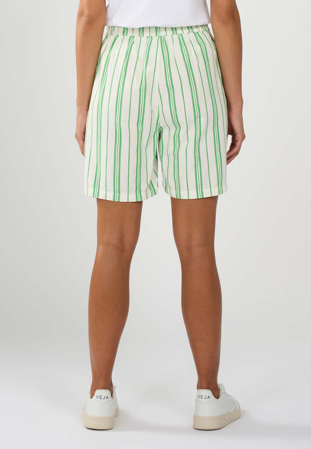 KNOWLEDGECOTTON APPAREL Cotton Elastic Waist Shorts stripe XS