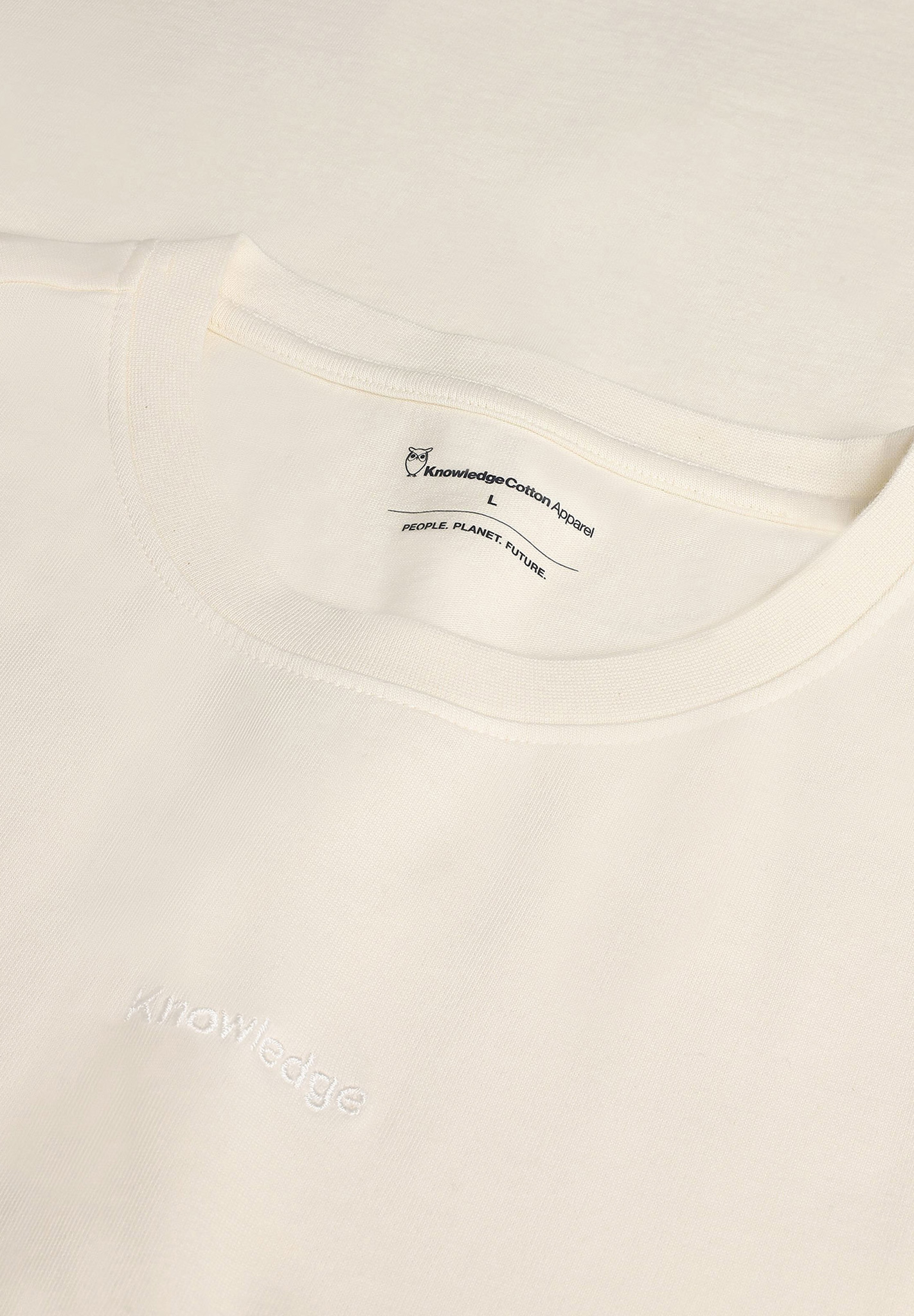 KNOWLEDGECOTTON APPAREL T-Shirt Chest Embroidery Bekleidung, T-shirt, Langarm, Ärmel