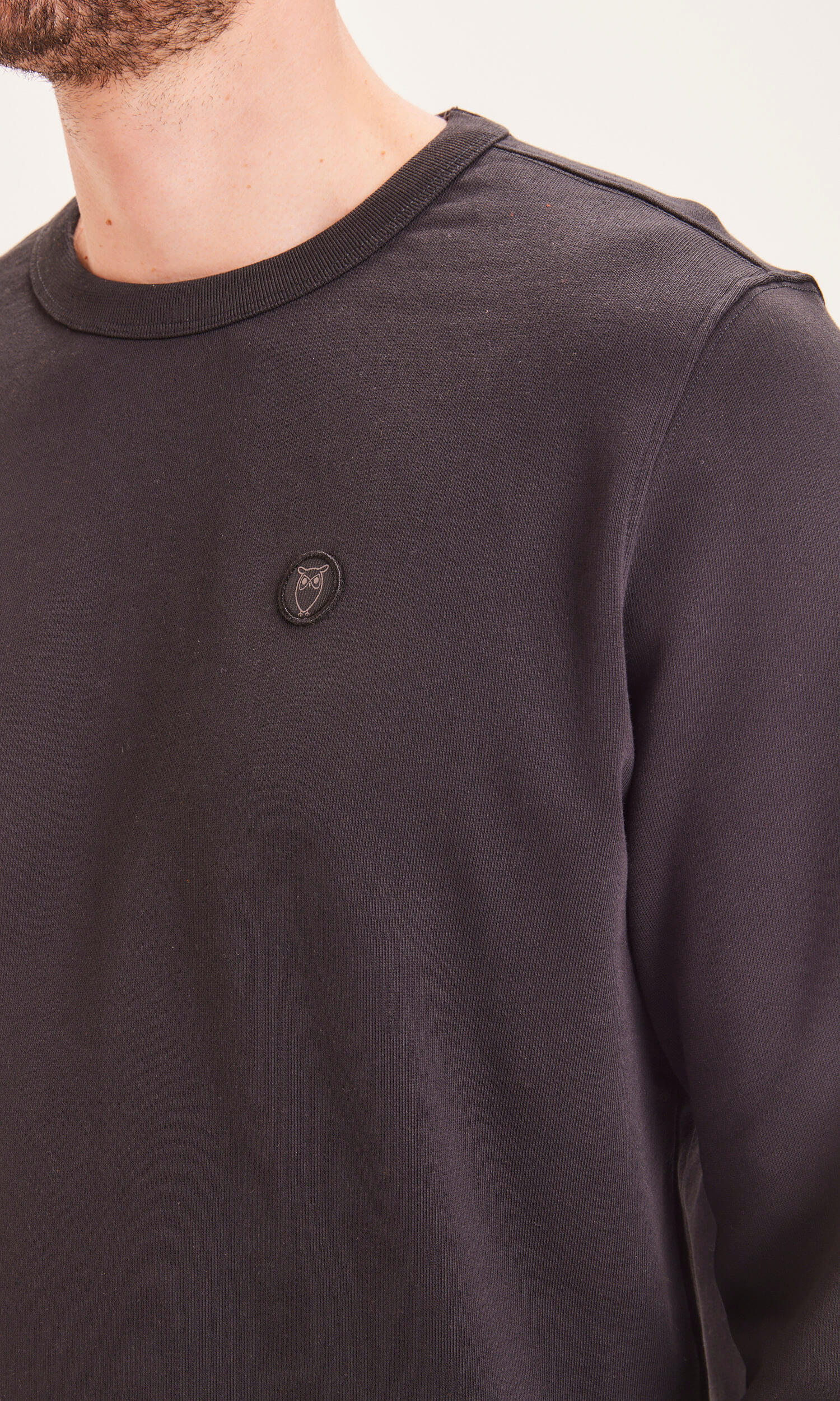 KNOWLEDGECOTTON APPAREL Sweater Elm Basic Badge black S