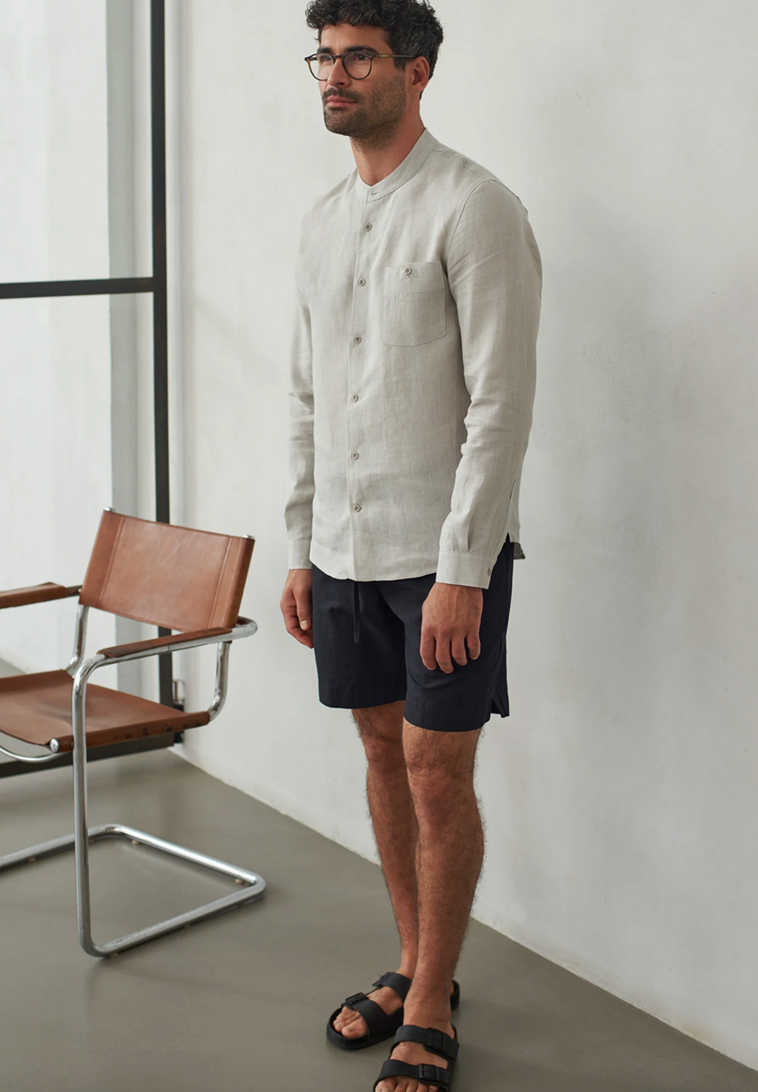 ABOUT COMPANIONS Nathan Shirt Pure Linen reed S