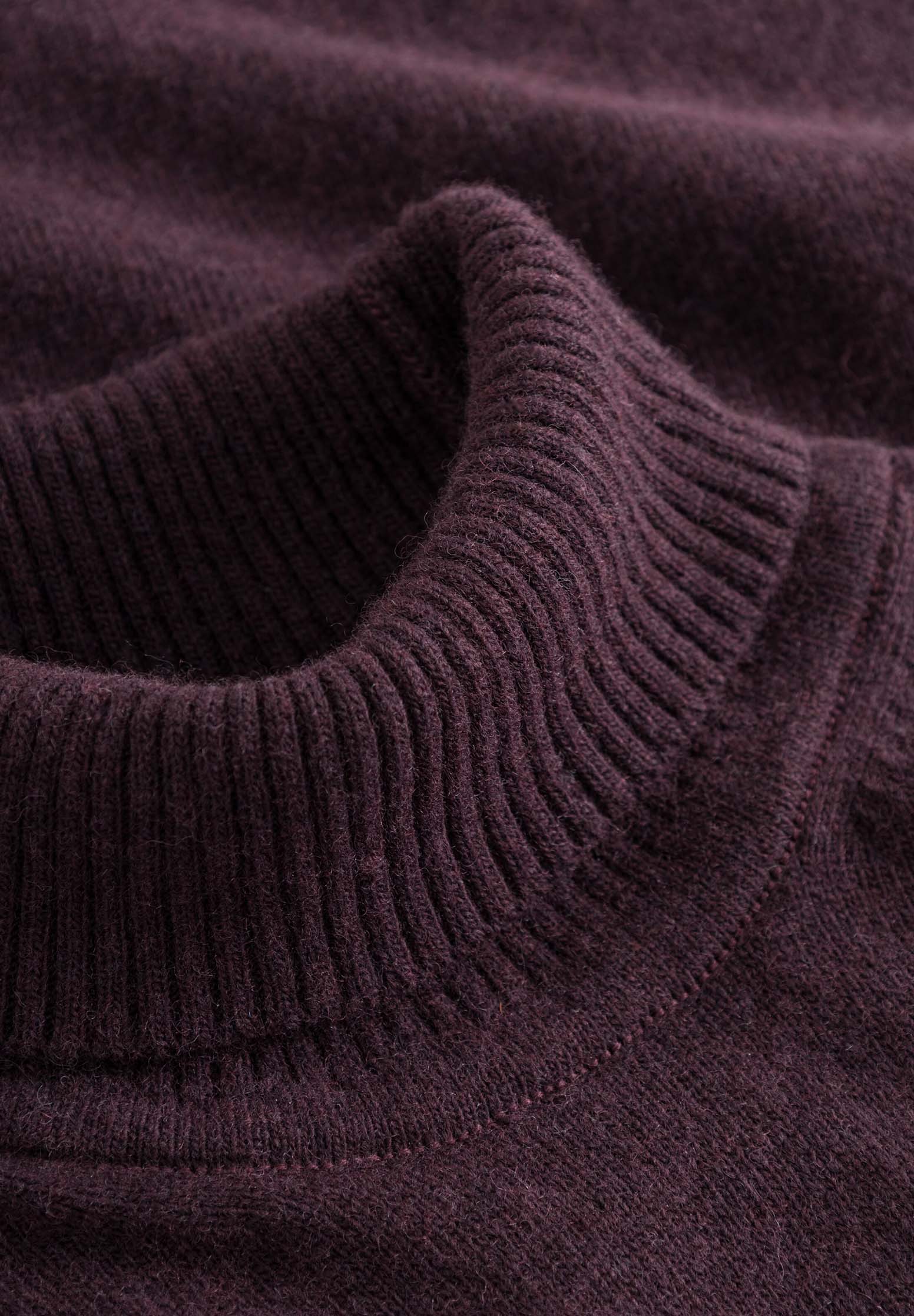 KNOWLEDGE COTTON APPAREL Roll Neck Knit deep mahogany S
