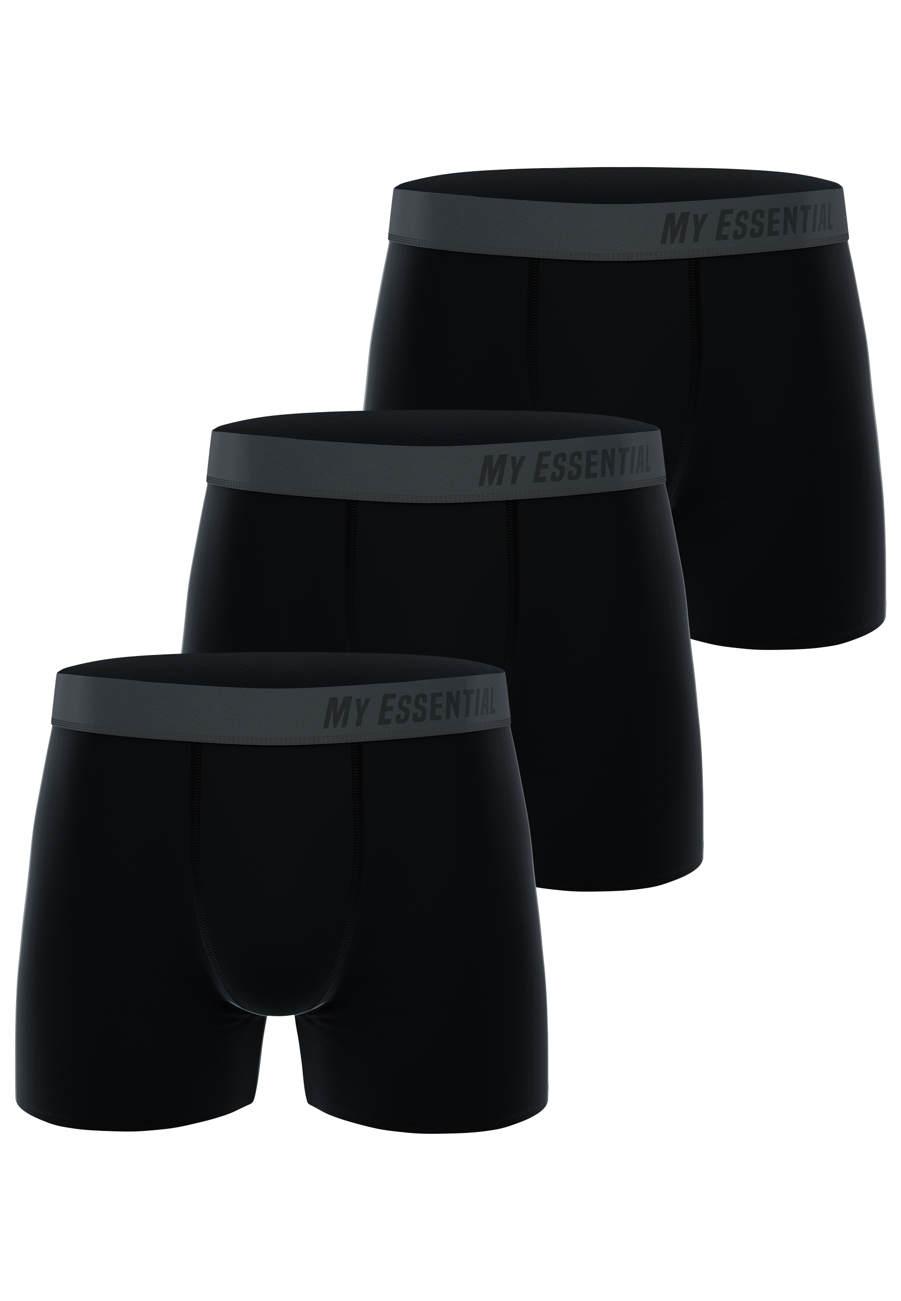 MY ESSENTIAL CLOTHING 3-Pack Boxershorts all black M