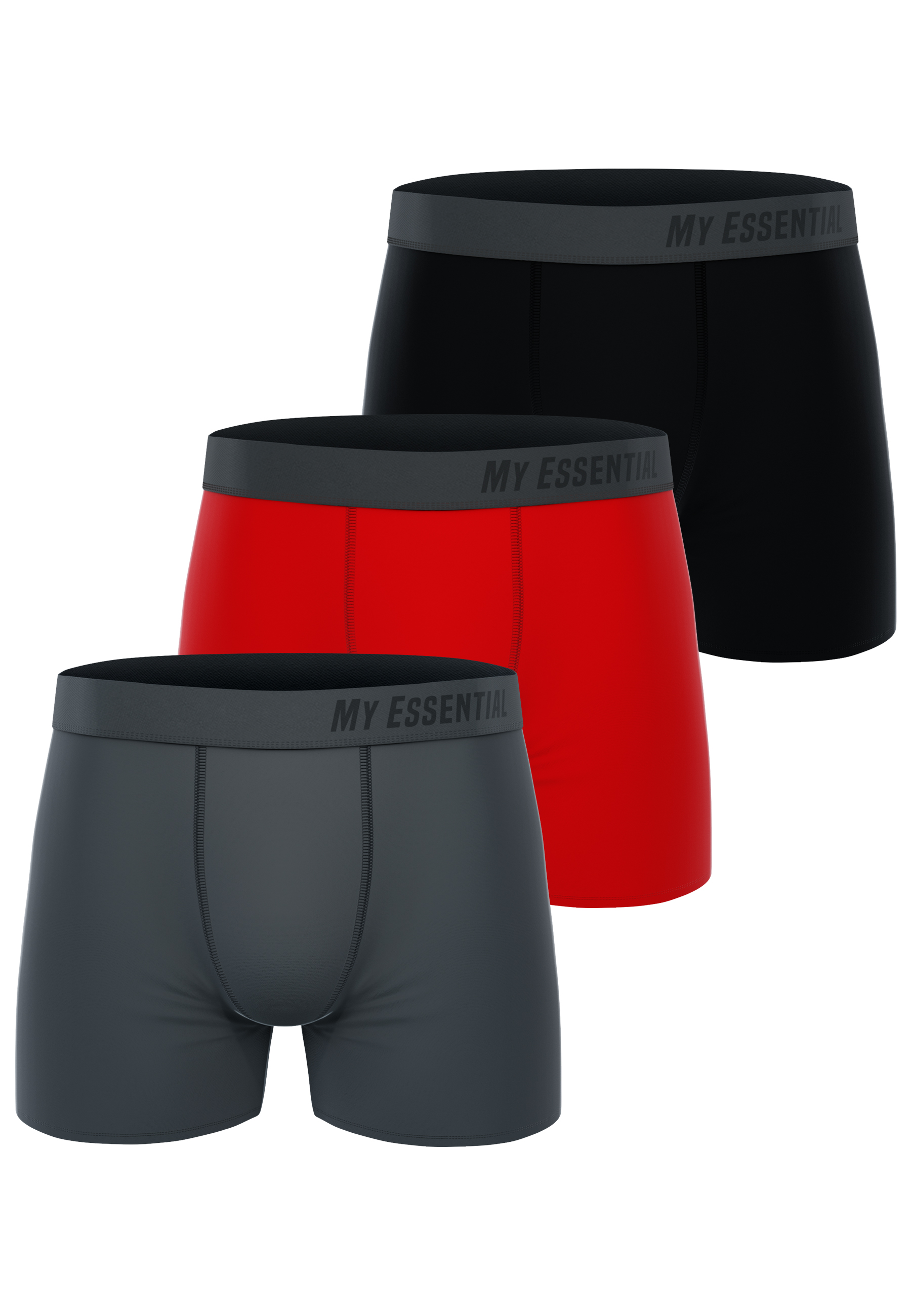 MY ESSENTIAL CLOTHING 3-Pack Boxershorts mix red XXL