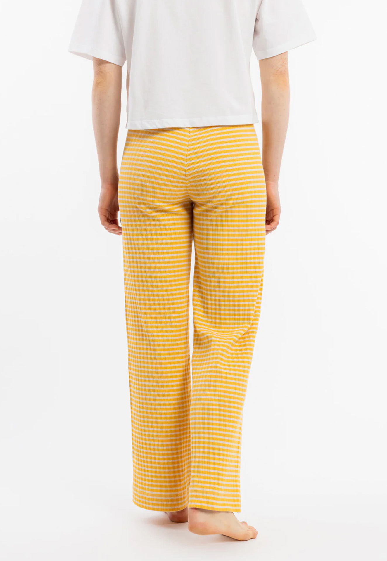 ROTHOLZ Ribbed Lounge Pant yellow/sand stripe M
