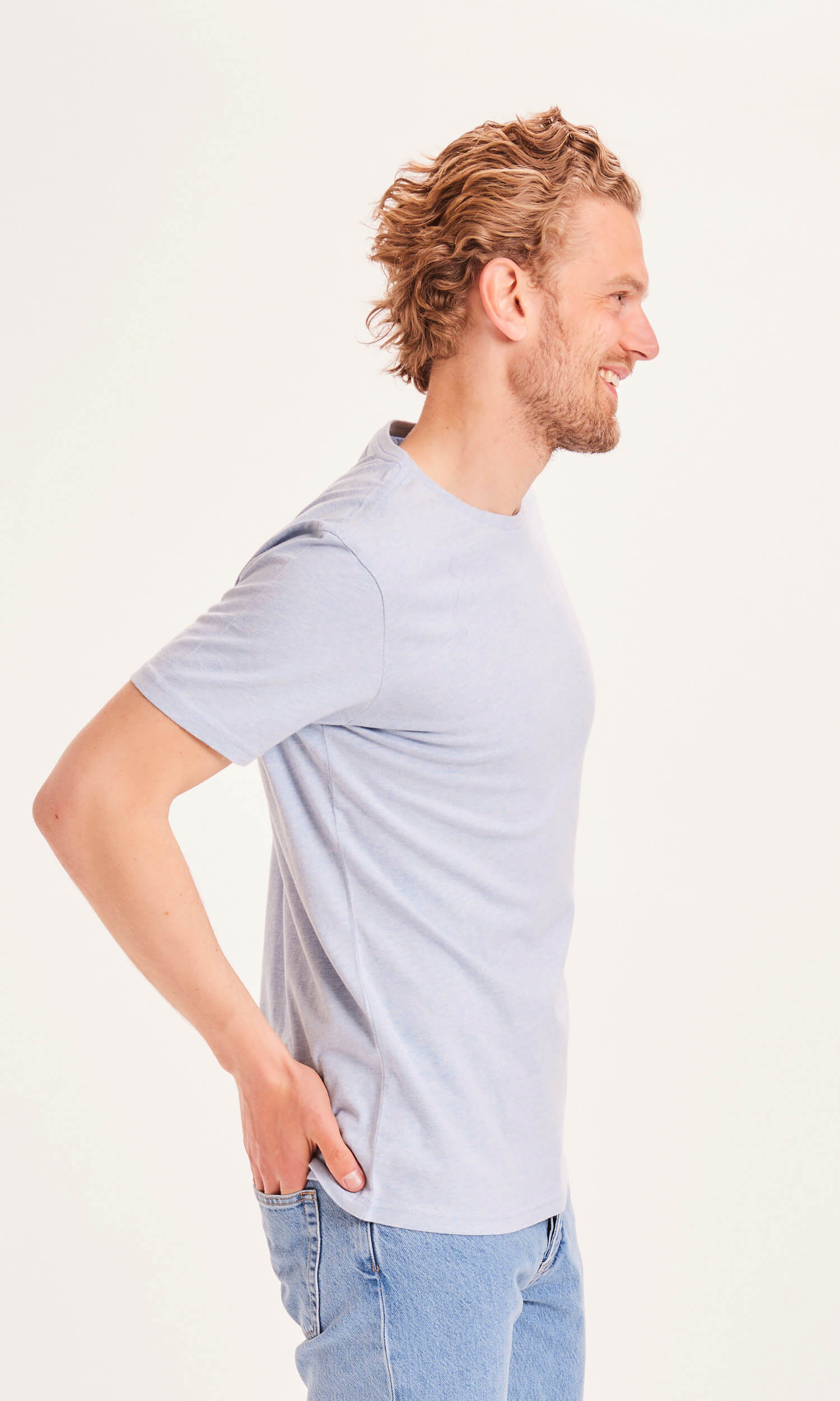 KNOWLEDGECOTTON APPAREL T-Shirt Alder sky way melange KNOWLEDGECOTTON APPAREL T-Shirt Alder sky way melange