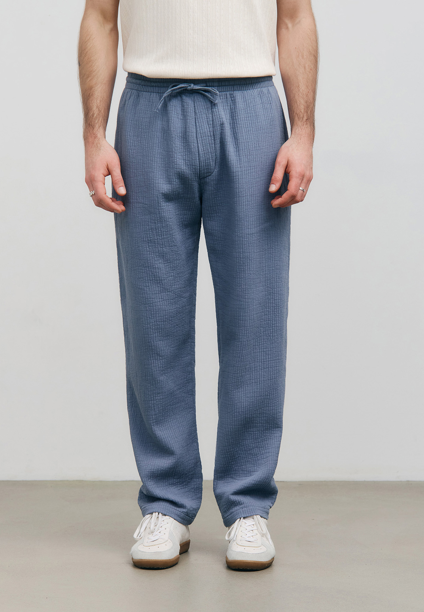 Hose, Jogginghose, Baumwollmischung, Gürtelbuxte, Blau