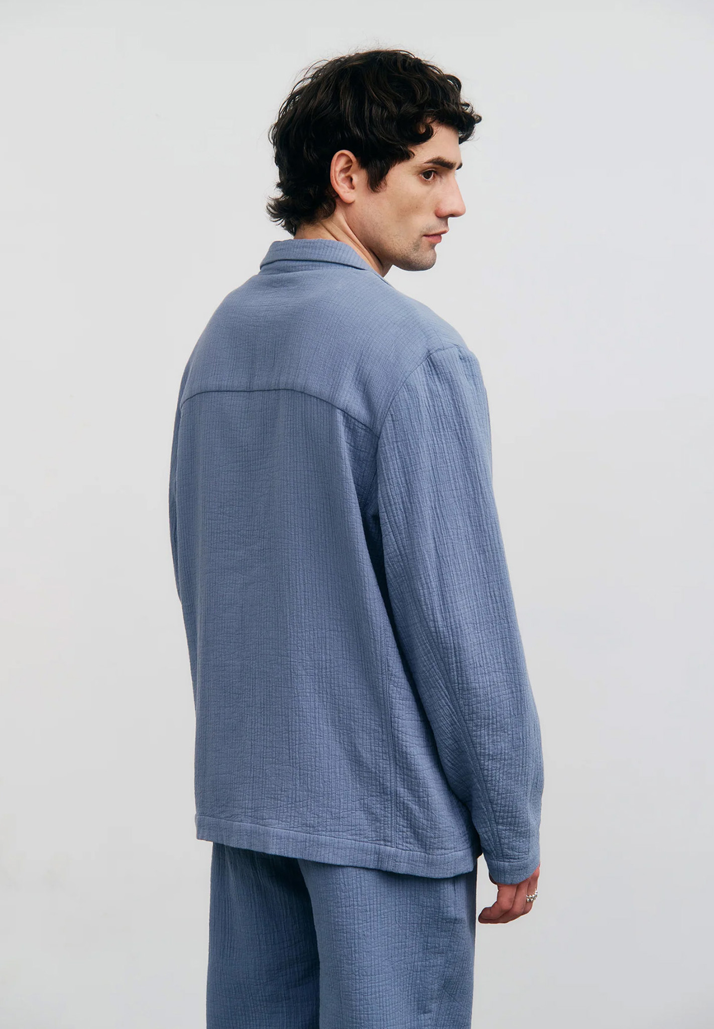 Hose, Loungewear, Baumwolle, Denim, Kragenloses Hemd