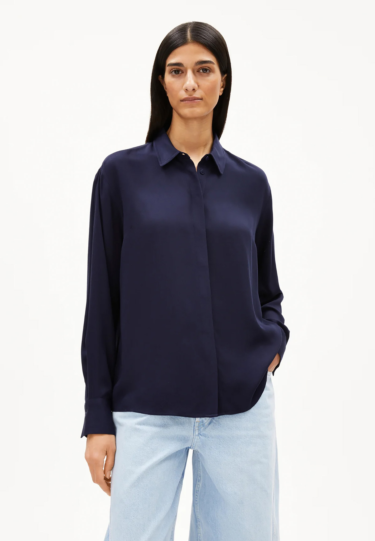 Bluse, Hemd, Langarm, Person, Frau