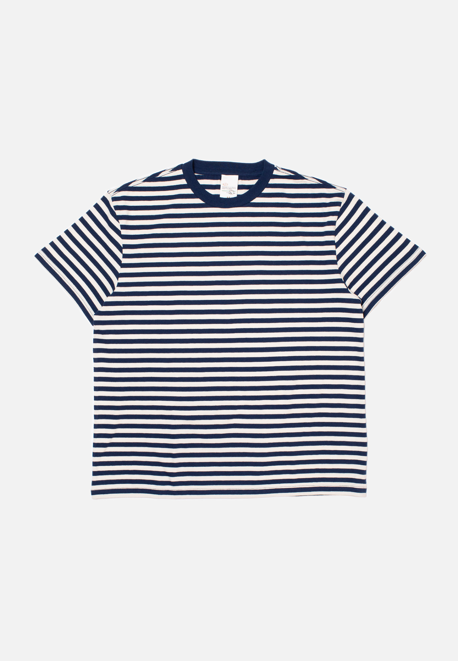 NUDIE JEANS T-Shirt Leif Breton Stripe offwhite/blue L