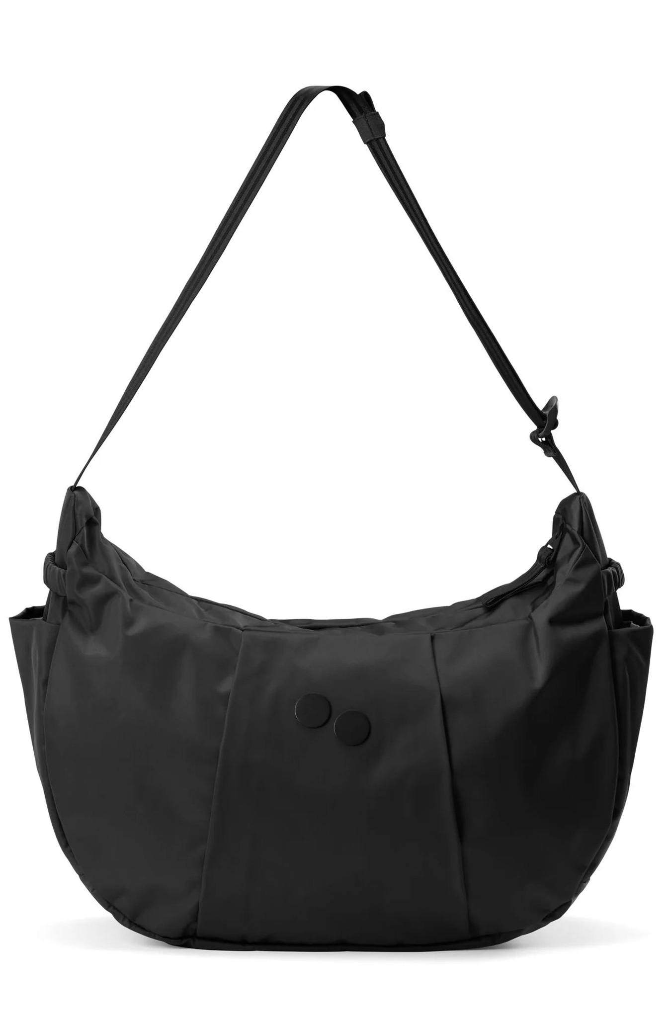 Umhängetasche, Schultertasche, Nylon, Schwarz, Seitentaschen