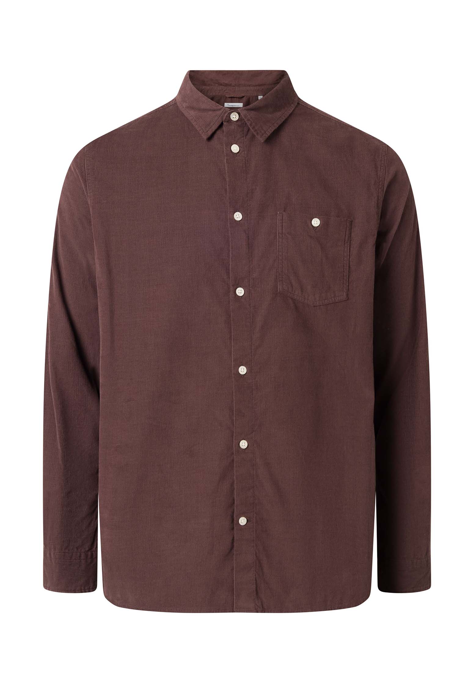 KNOWLEDGECOTTON APPAREL Regular Fit Corduroy Shirt deep mahogany M