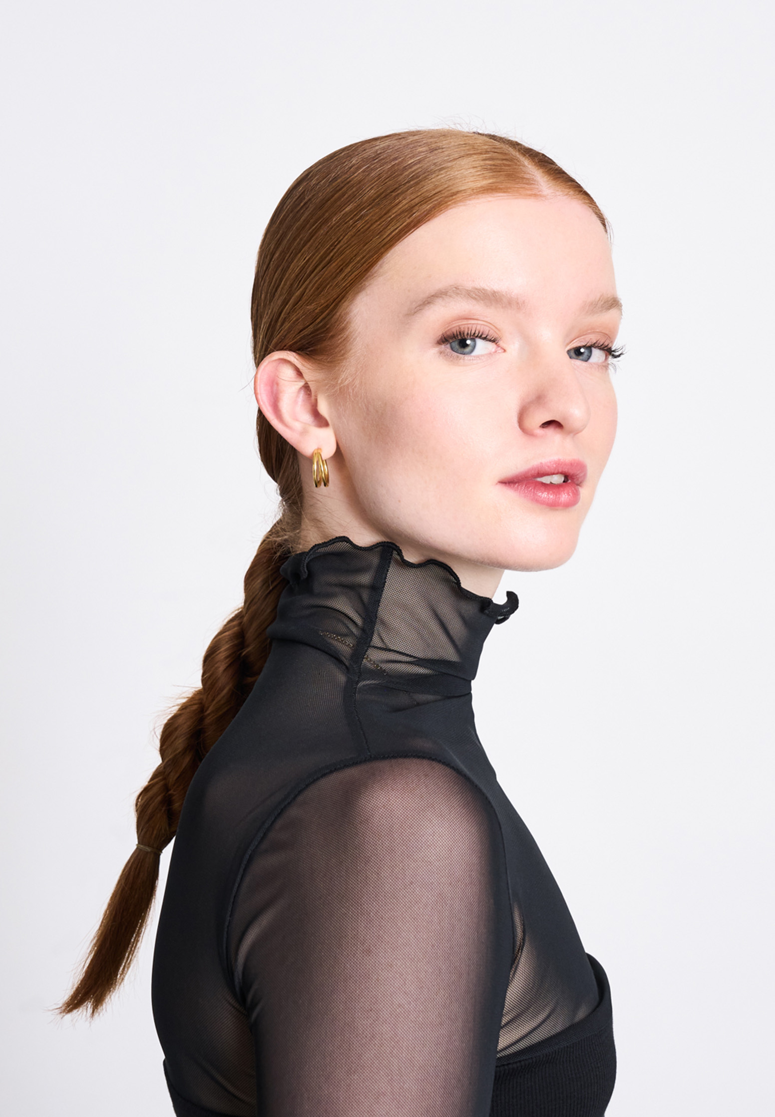 JAN N' JUNE Mesh Turtleneck Pluie