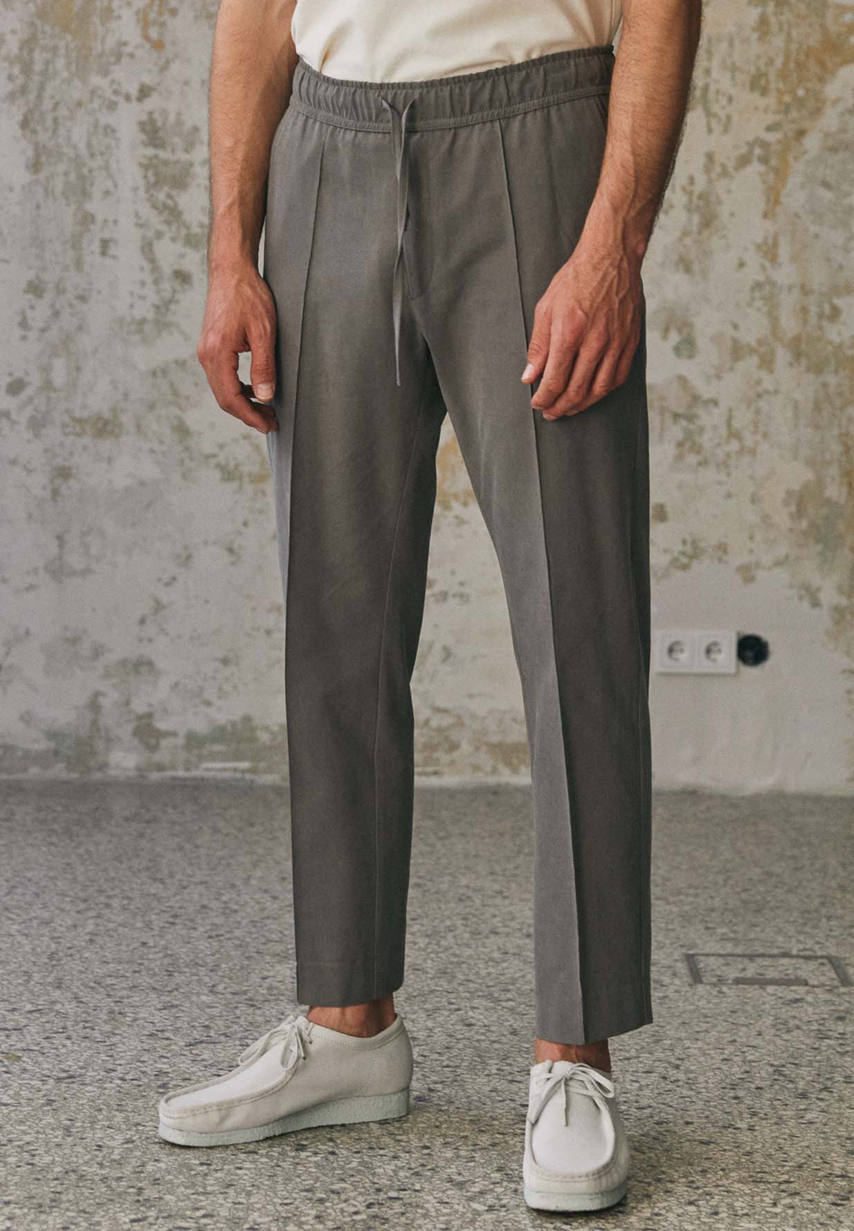 ABOUT COMPANIONS Max Trousers stone grey tencel S