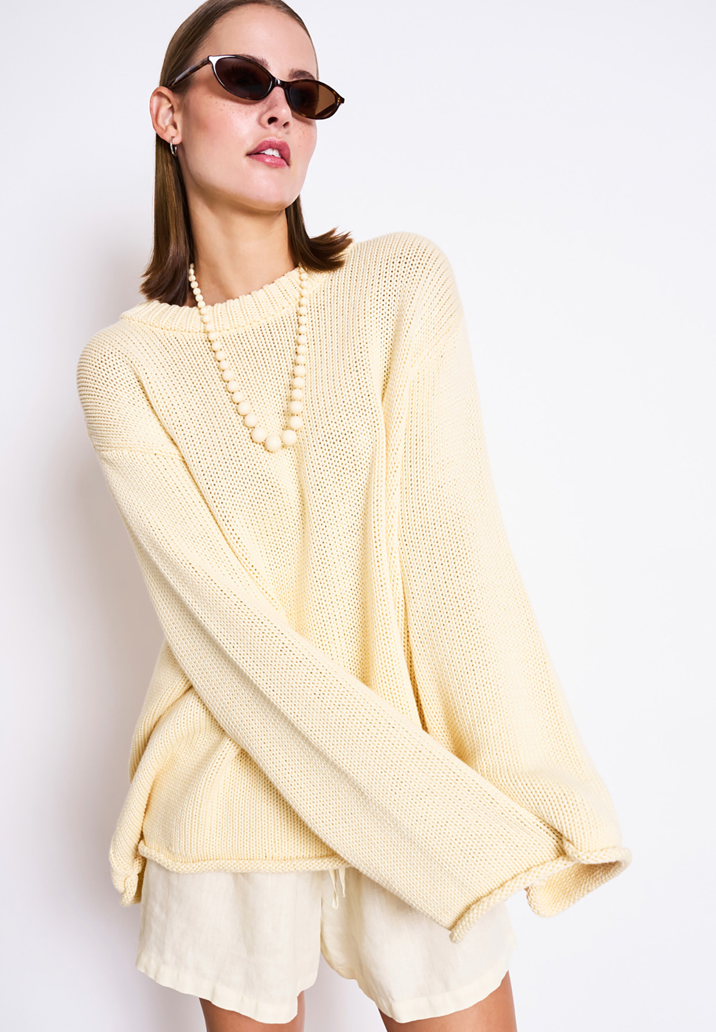 Sonnenbrille, Strickwaren, Pullover, Person, Frau