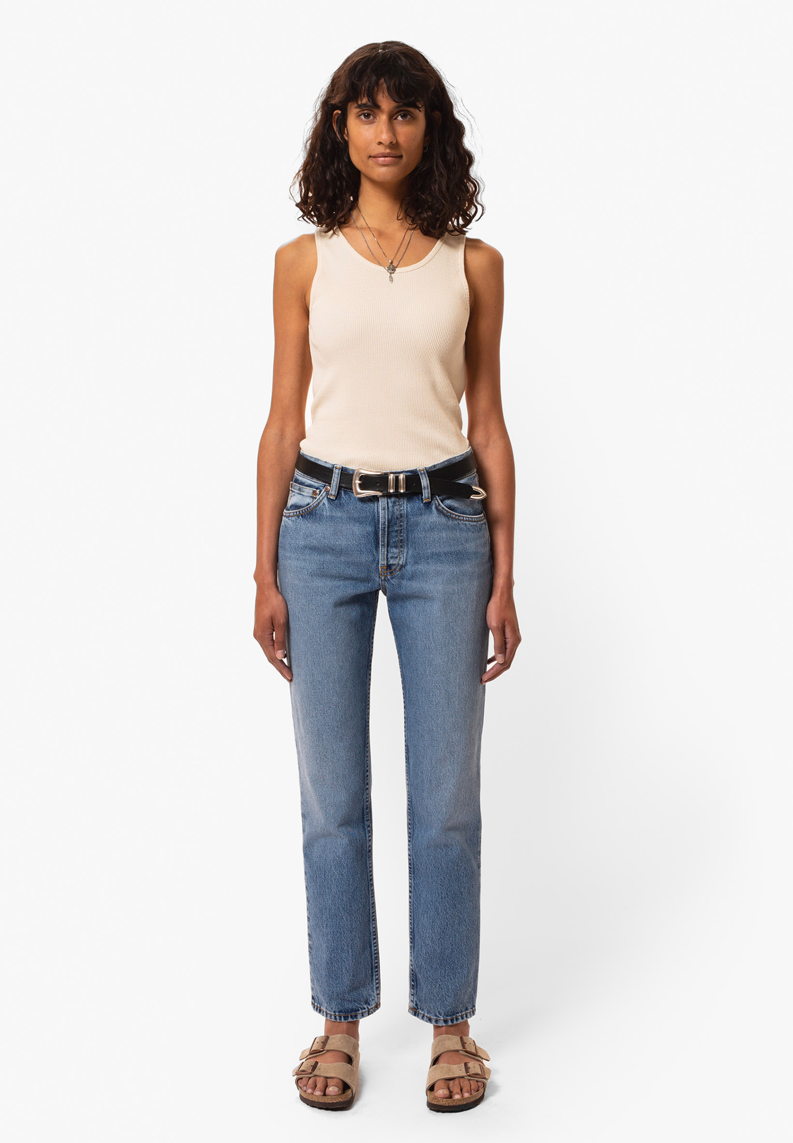NUDIE JEANS Tank Top Elsie Rib Bekleidung, Hosen, Jeans, Gürtel, Sandale