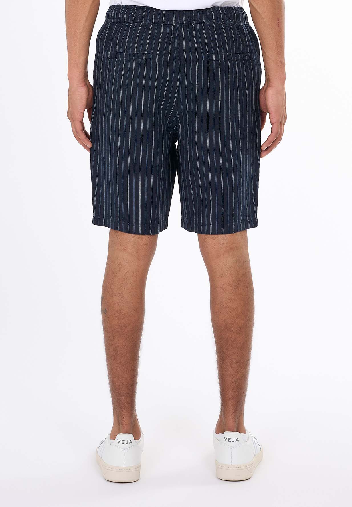 KNOWLEDGECOTTON APPAREL Loose Striped Shorts navy stripe S