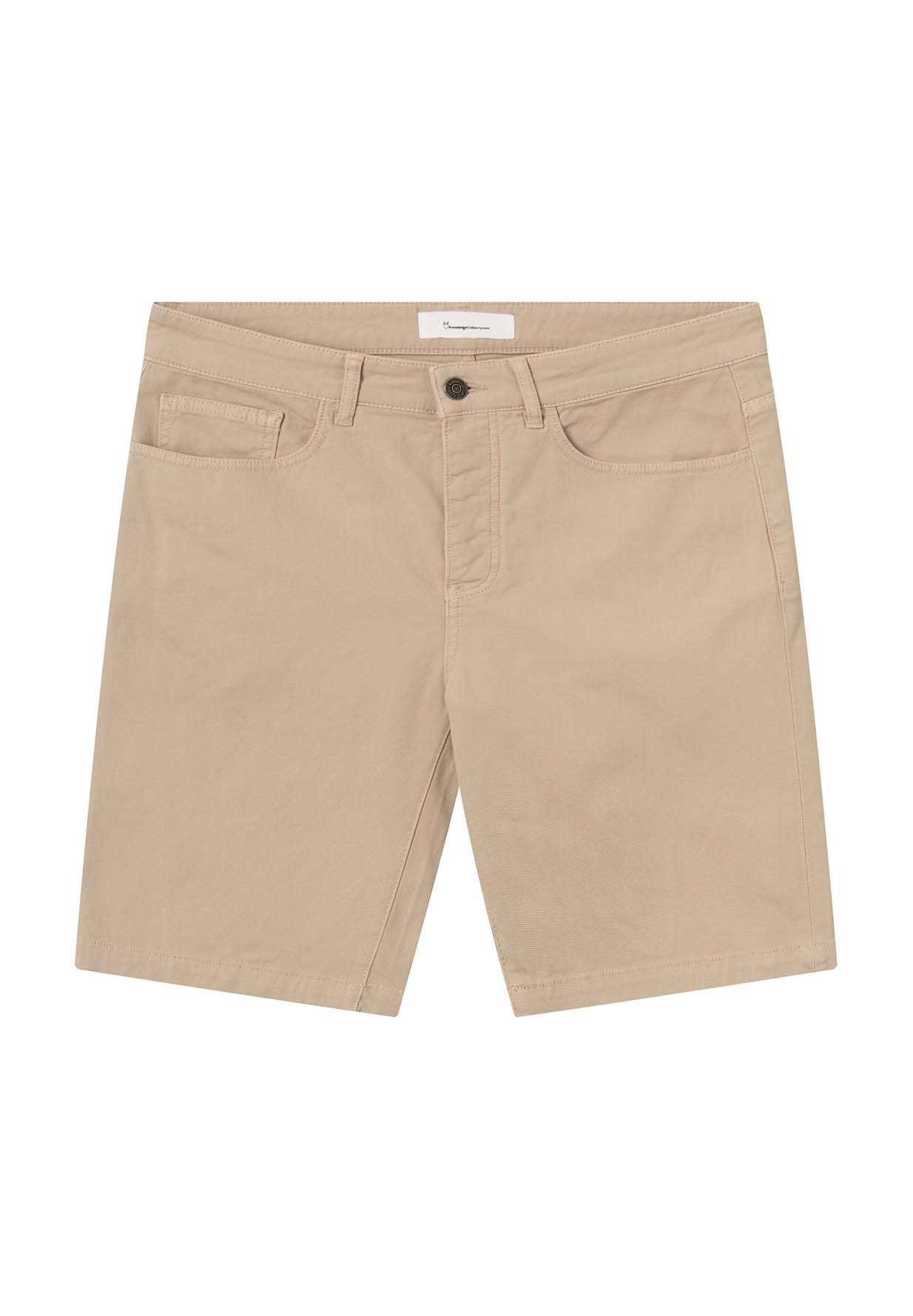 KNOWLEDGECOTTON APPAREL Loose 5-Pocket Canvas Twill Shorts light feather gray 30