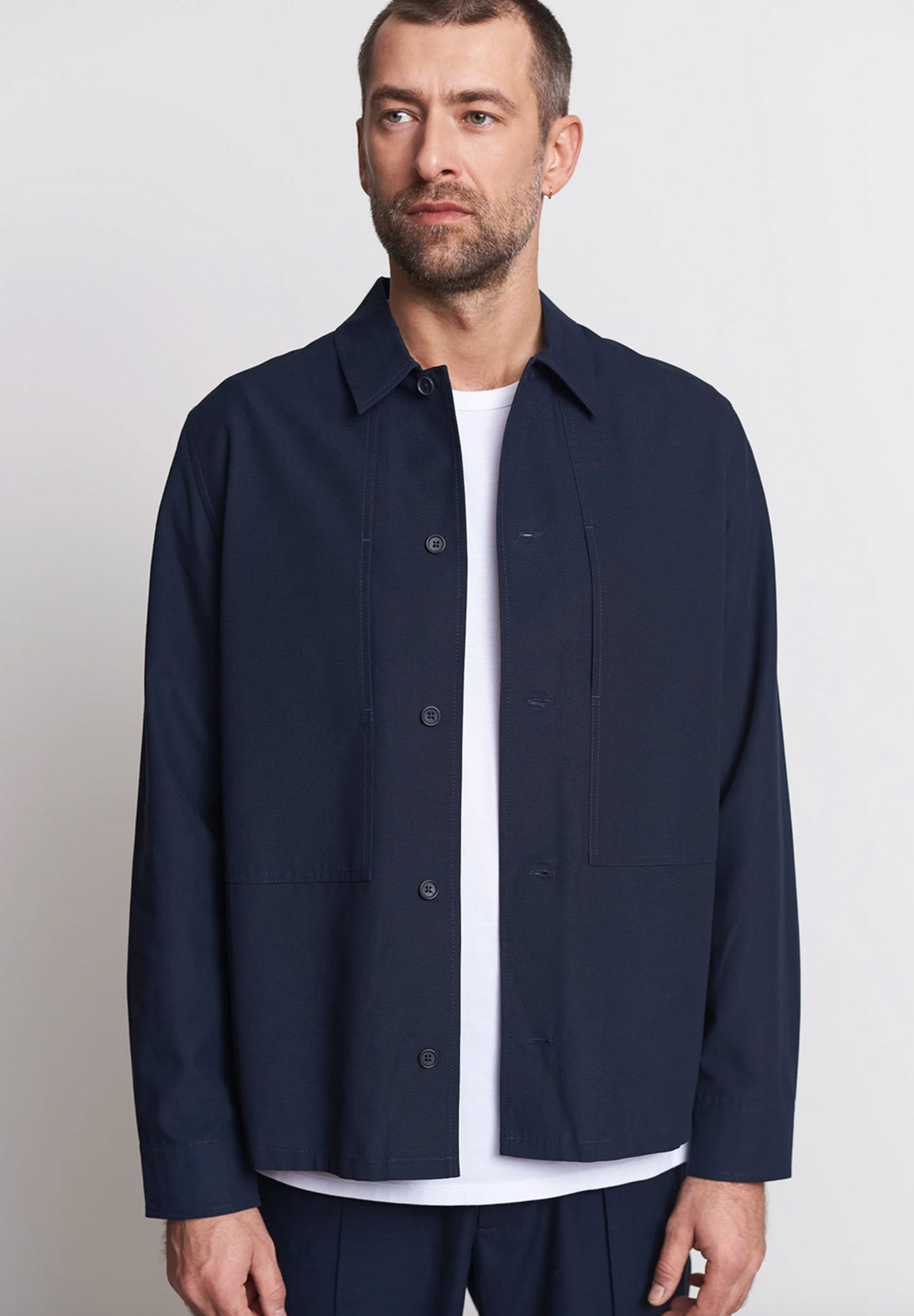 ABOUT COMPANIONS Owe Overshirt tencel navy L