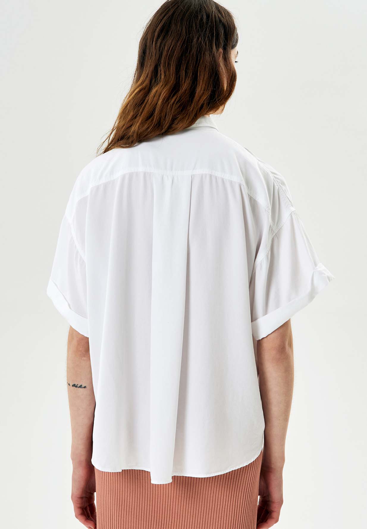 NINE TO FIVE Short Shirt Aver white NINE TO FIVE Short Shirt Aver white