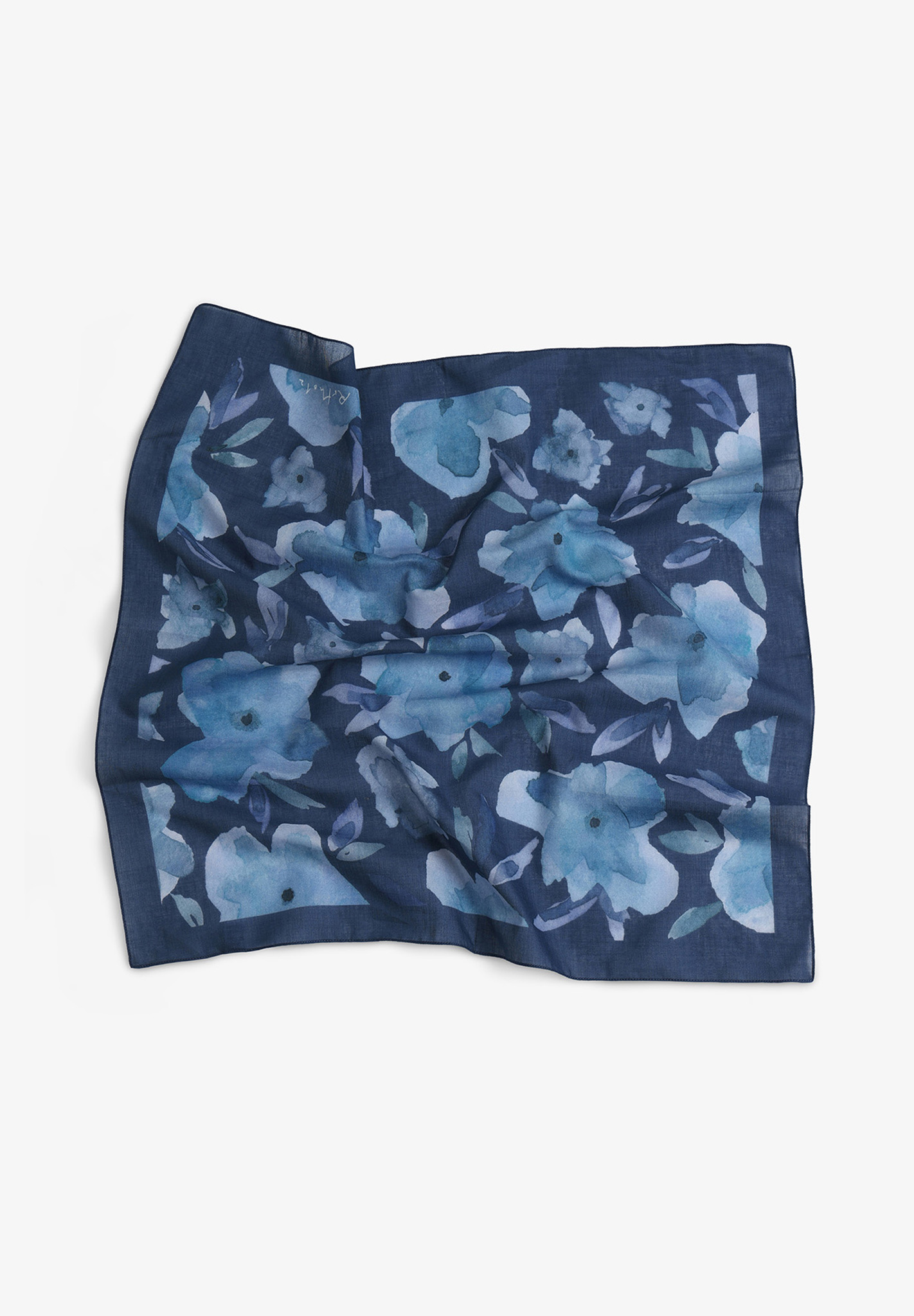 Schal, Blumenmuster, Floral, Blaue Töne, Stofftuch