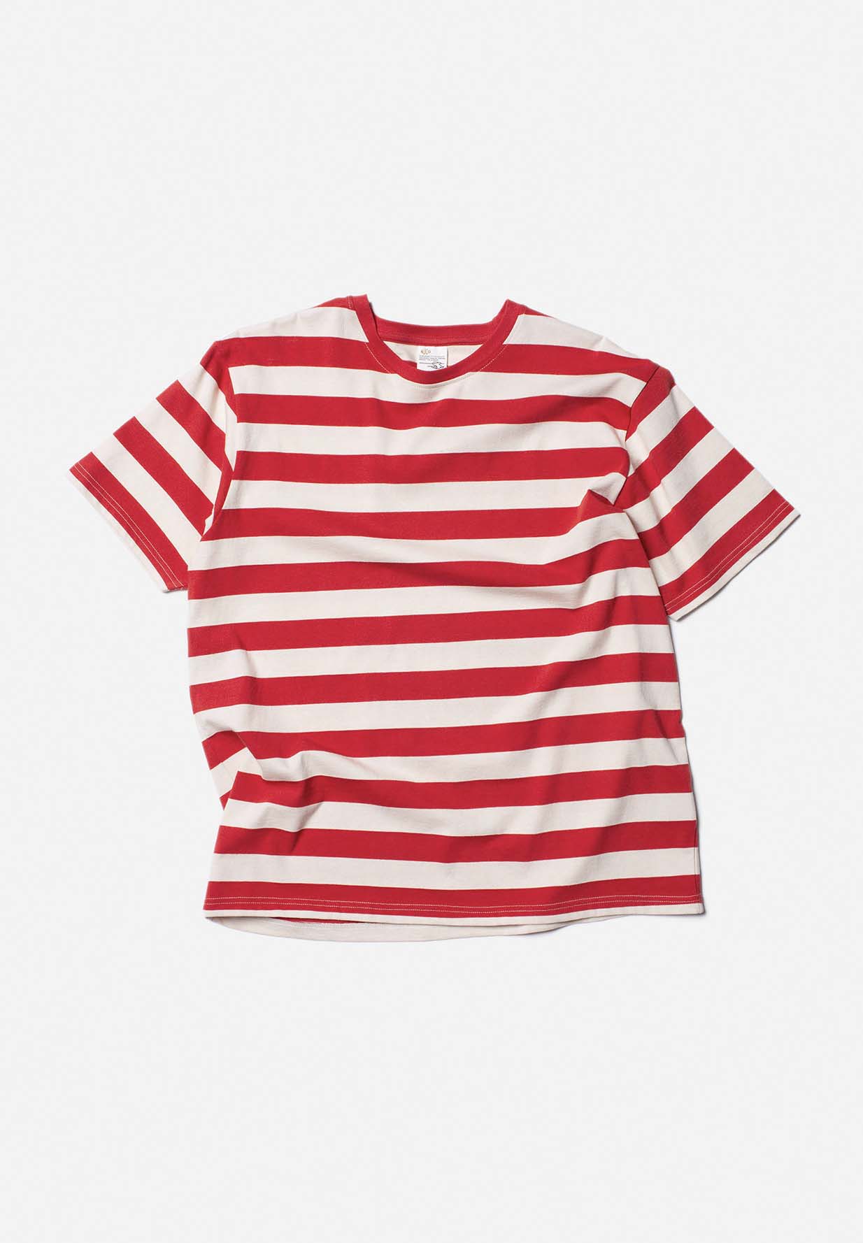 NUDIE JEANS T-Shirt Uno Block Stripe offwhite/red M