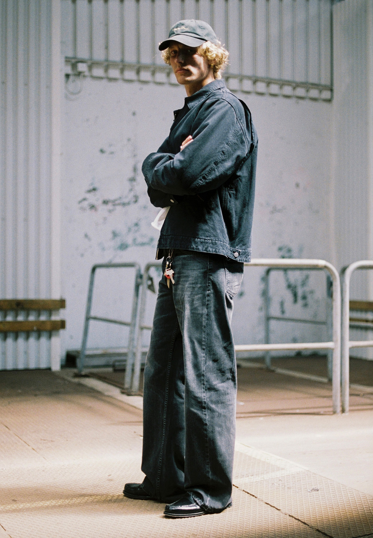 Hosen, Mantel, Stehend, Jacke, Jeans