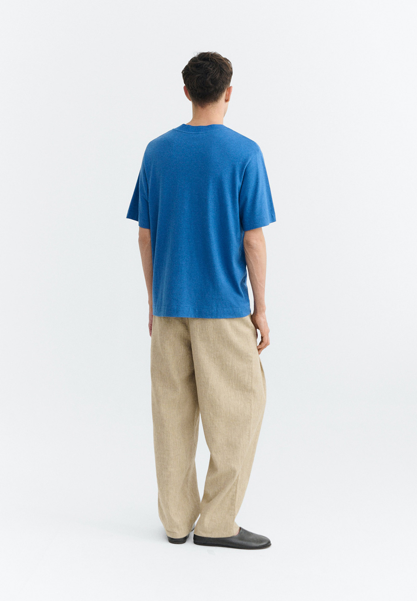 T-Shirt, Kurzarm, Hinteransicht, Blau, Casual