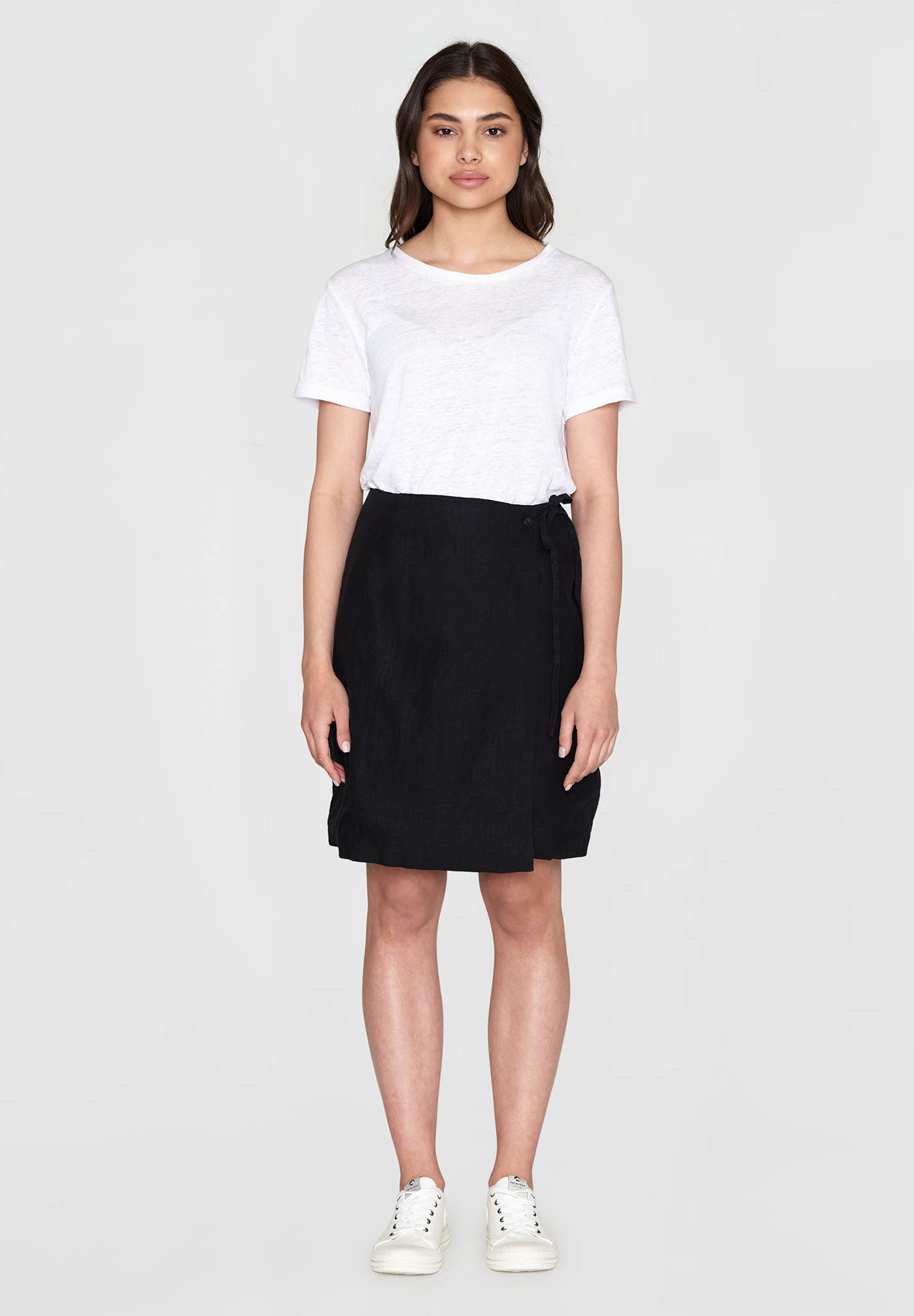 KNOWLEDGECOTTON APPAREL Linen Wrap Short Skirt KNOWLEDGECOTTON APPAREL Linen Wrap Short Skirt