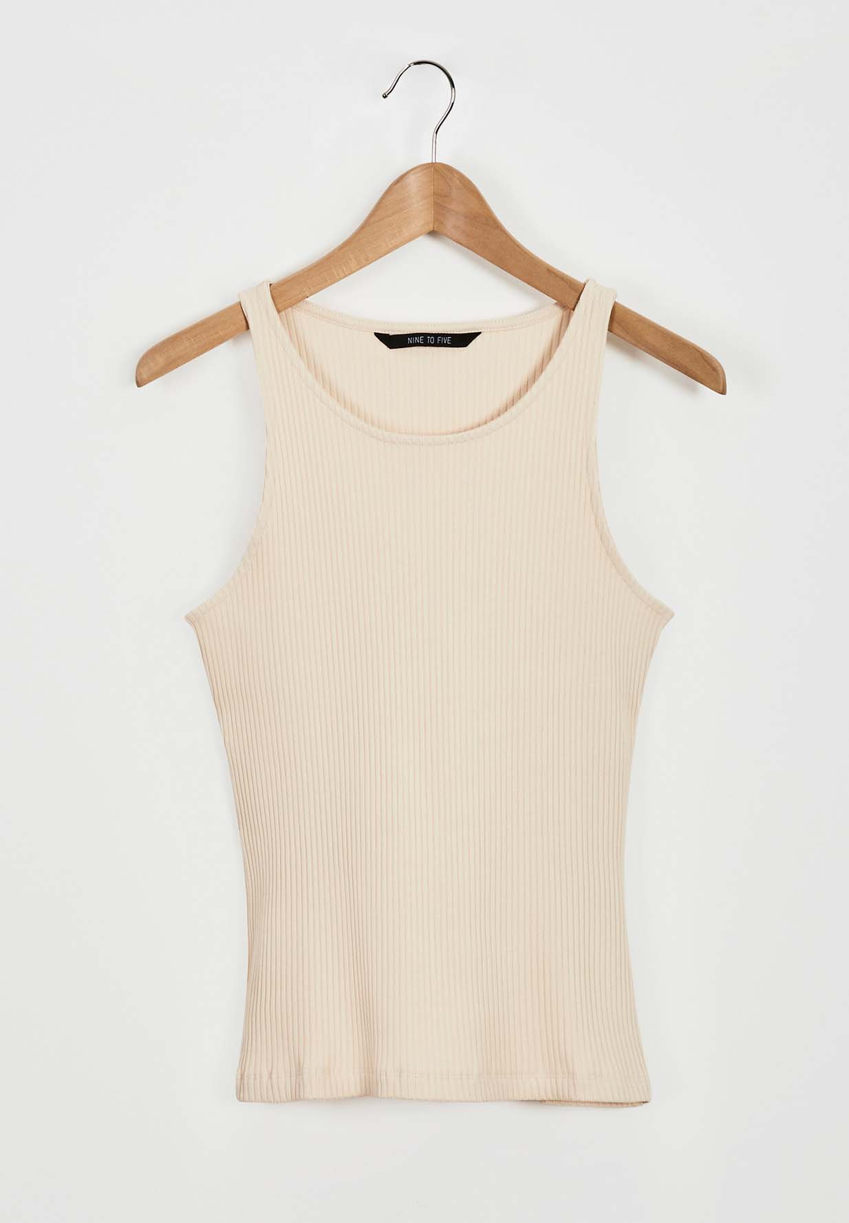 NINE TO FIVE Tank Top Ammer sand rip XS