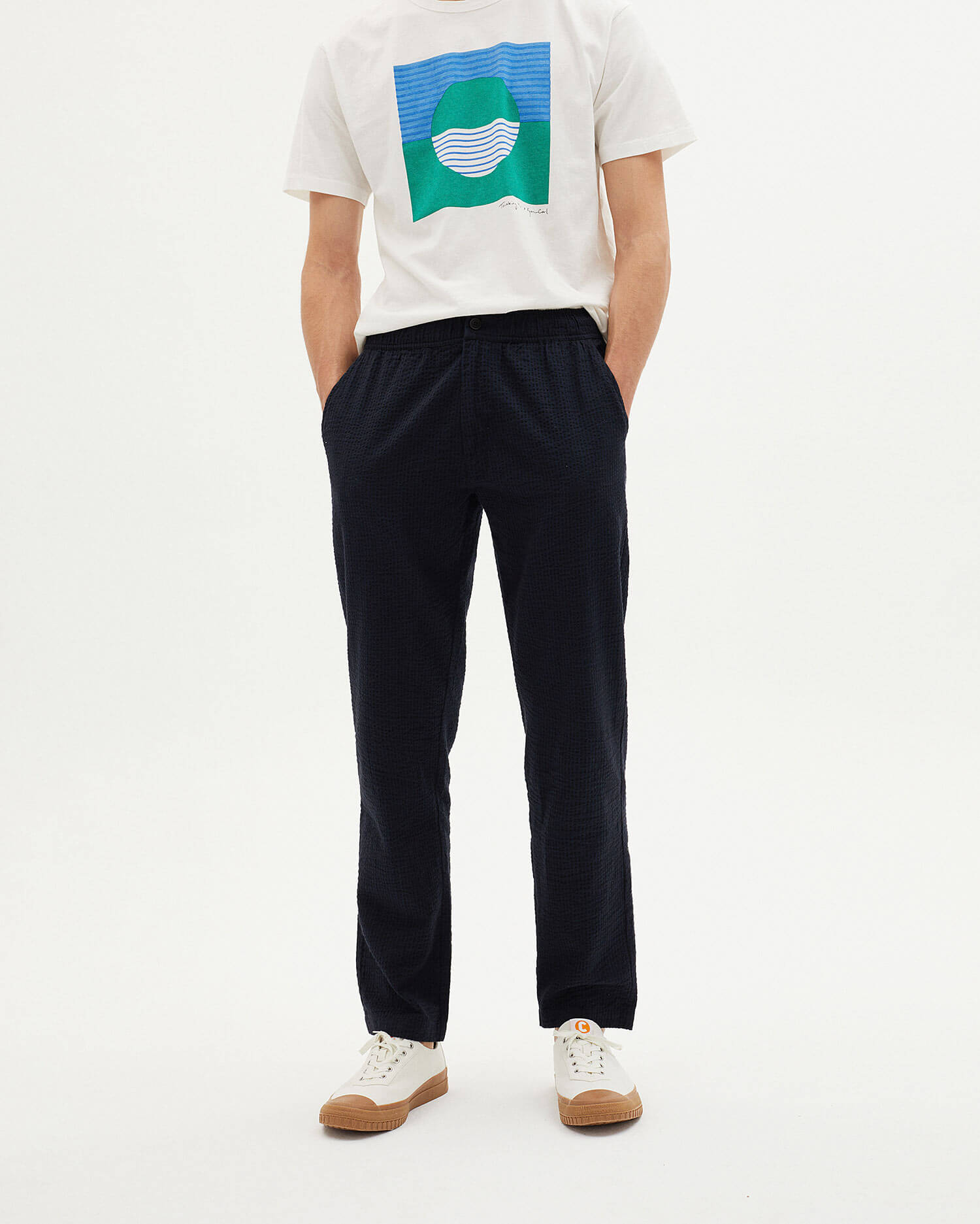 THINKING MU Hose Travel Pants Seersucker THINKING MU Hose Travel Pants Seersucker