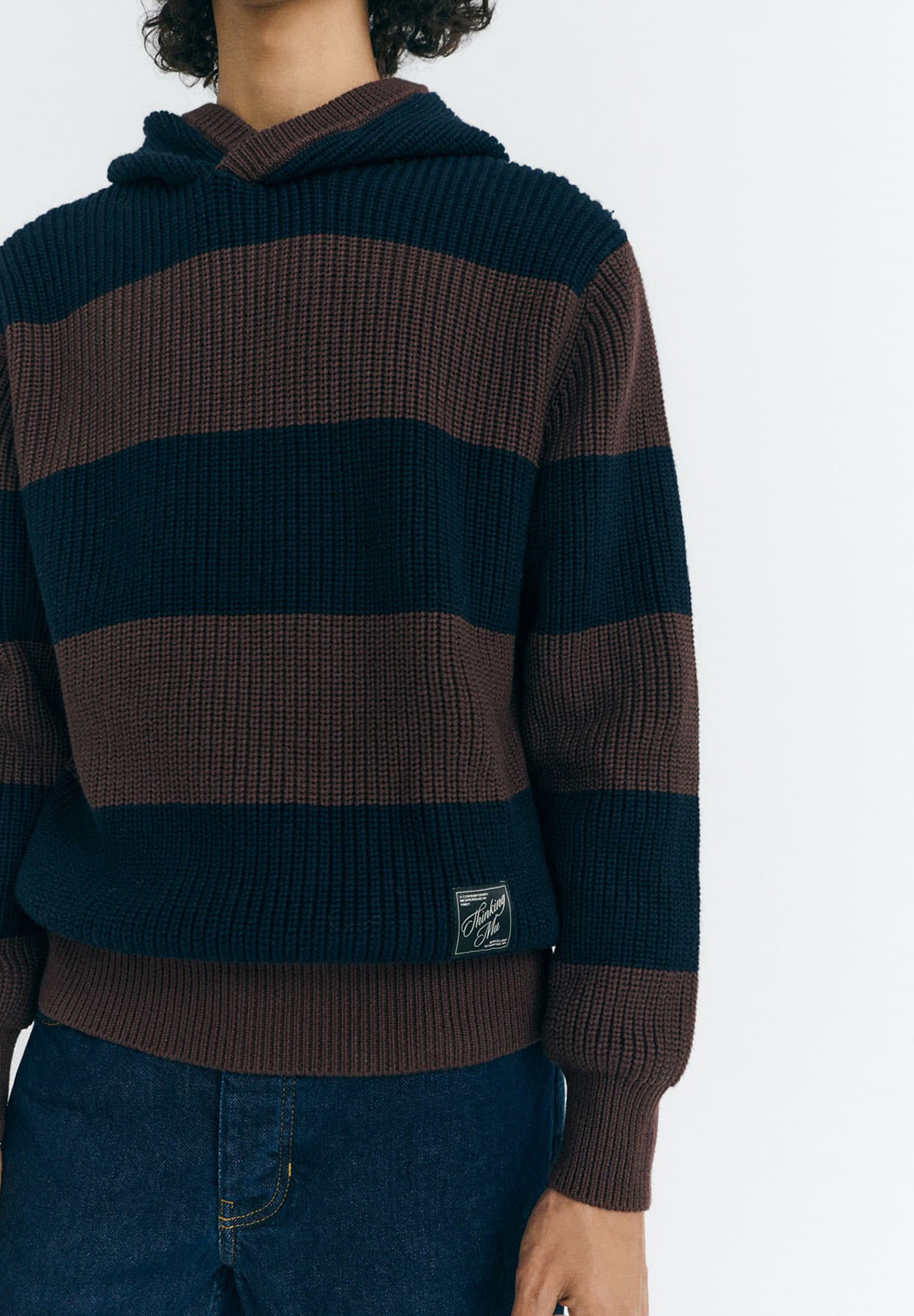 THINKING MU Knitted Sweater Stripes Tobby Bekleidung, Strickwaren, Pullover