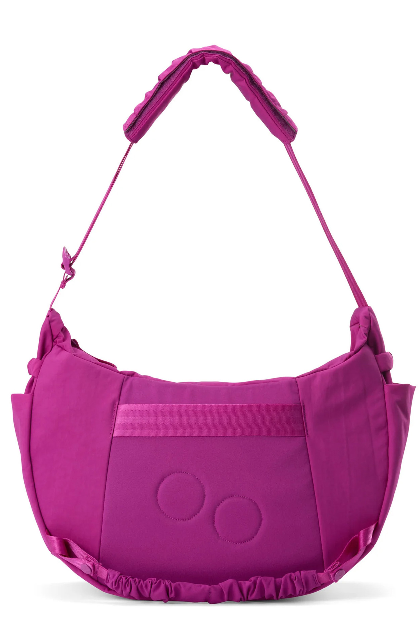 handtasche, schultertasche, pink, gepaddter gurt, drawstring unten