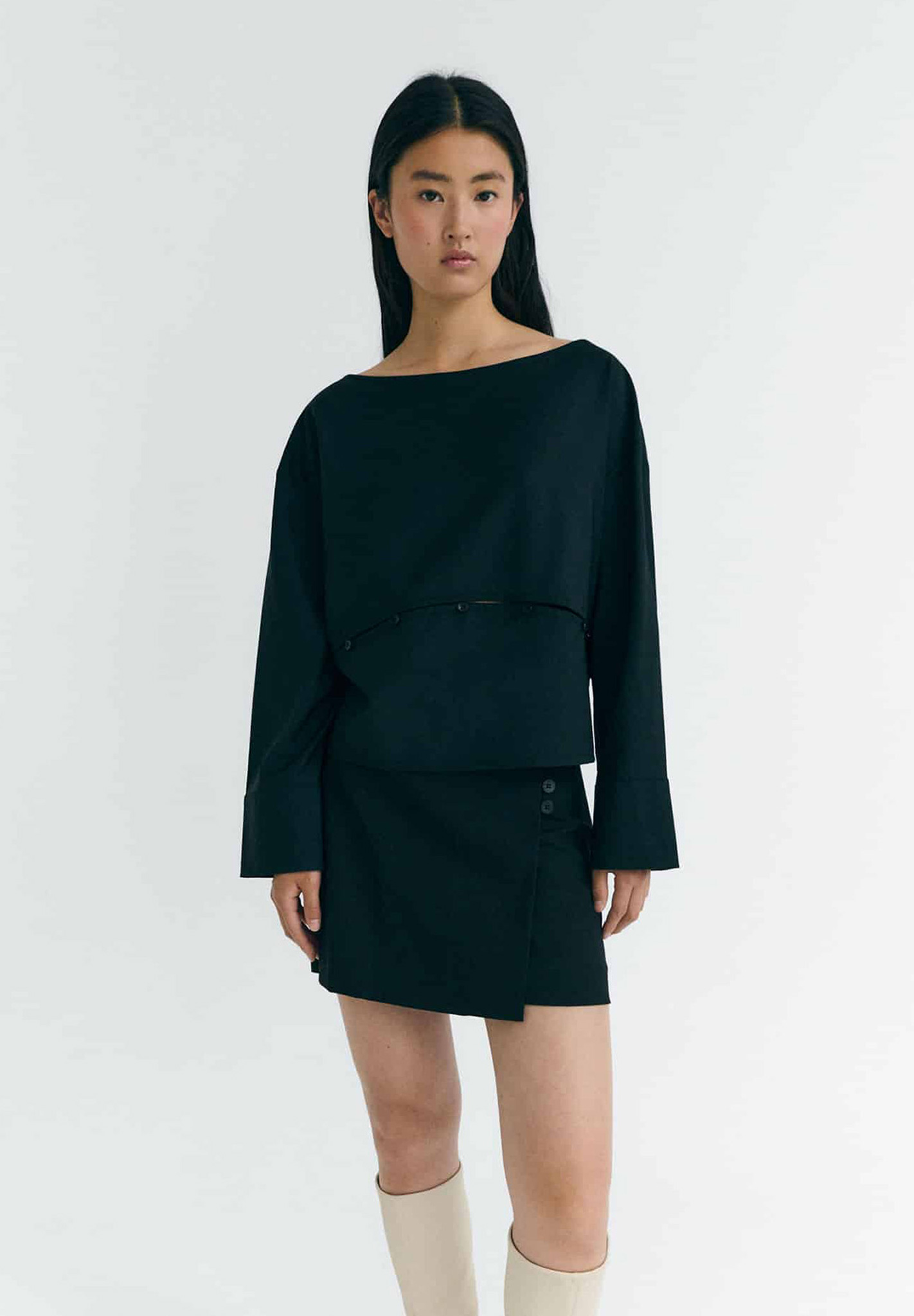 THINKING MU Blouse Marion Langarm, Ärmel, Kleid, Rock, Person