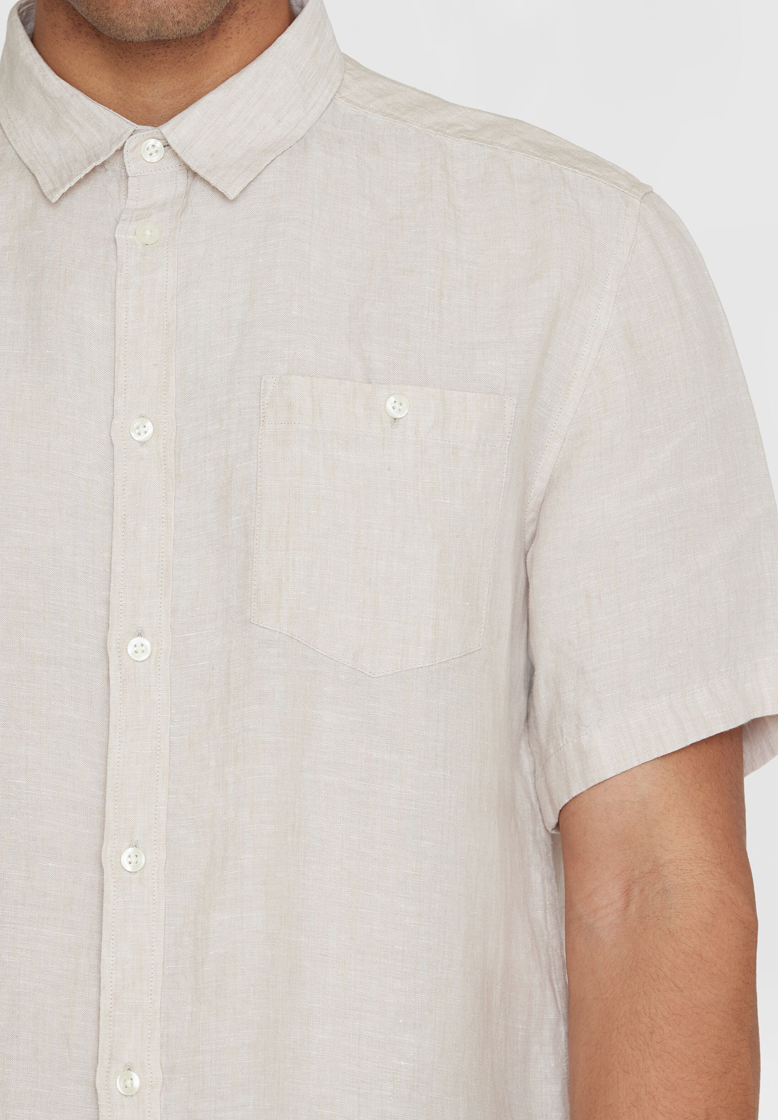 KNOWLEDGECOTTON APPAREL Regular Fit Linen Shirt yarndyed S
