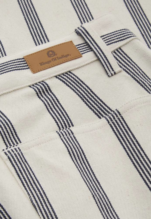 KINGS OF INDIGO Hose Leila Cropped ecru Stripe KINGS OF INDIGO Hose Leila Cropped ecru Stripe